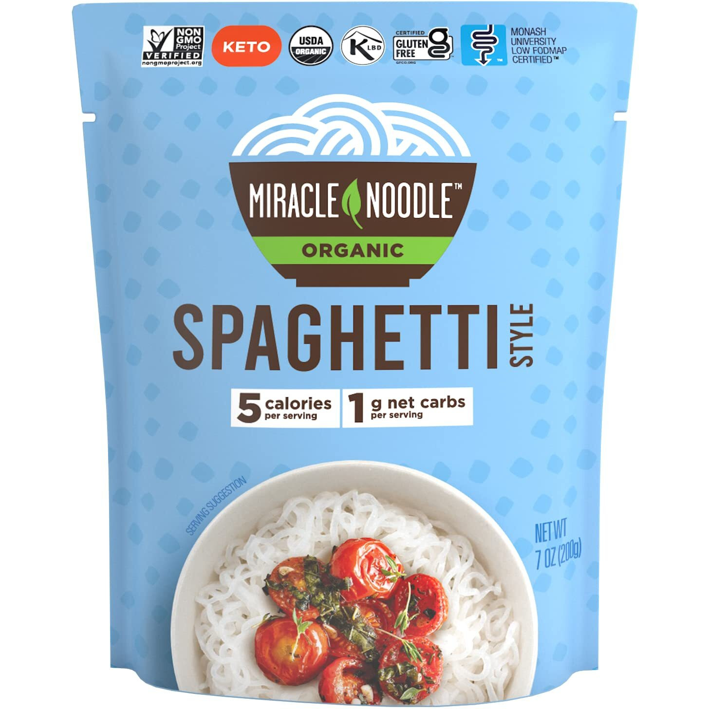 Miracle Noodle - Ready To Eat Organic Spaghetti Keto, Vegan, Gluten Free, Low Carb Rice, Low Calorie Rice, Soy Free - 7 Oz, 6-Pack