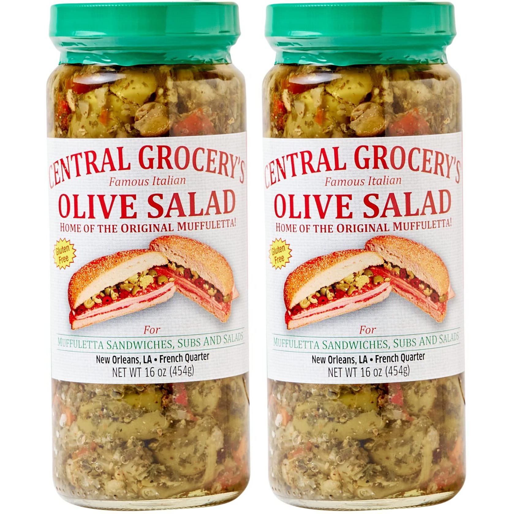 Central Grocery Olive Salad - 16 Oz (Pack Of 2) Perfect For Muffulettas, Sandwiches, Pizza Toppings, Pastas, Hot Dog Topper, Salads And More