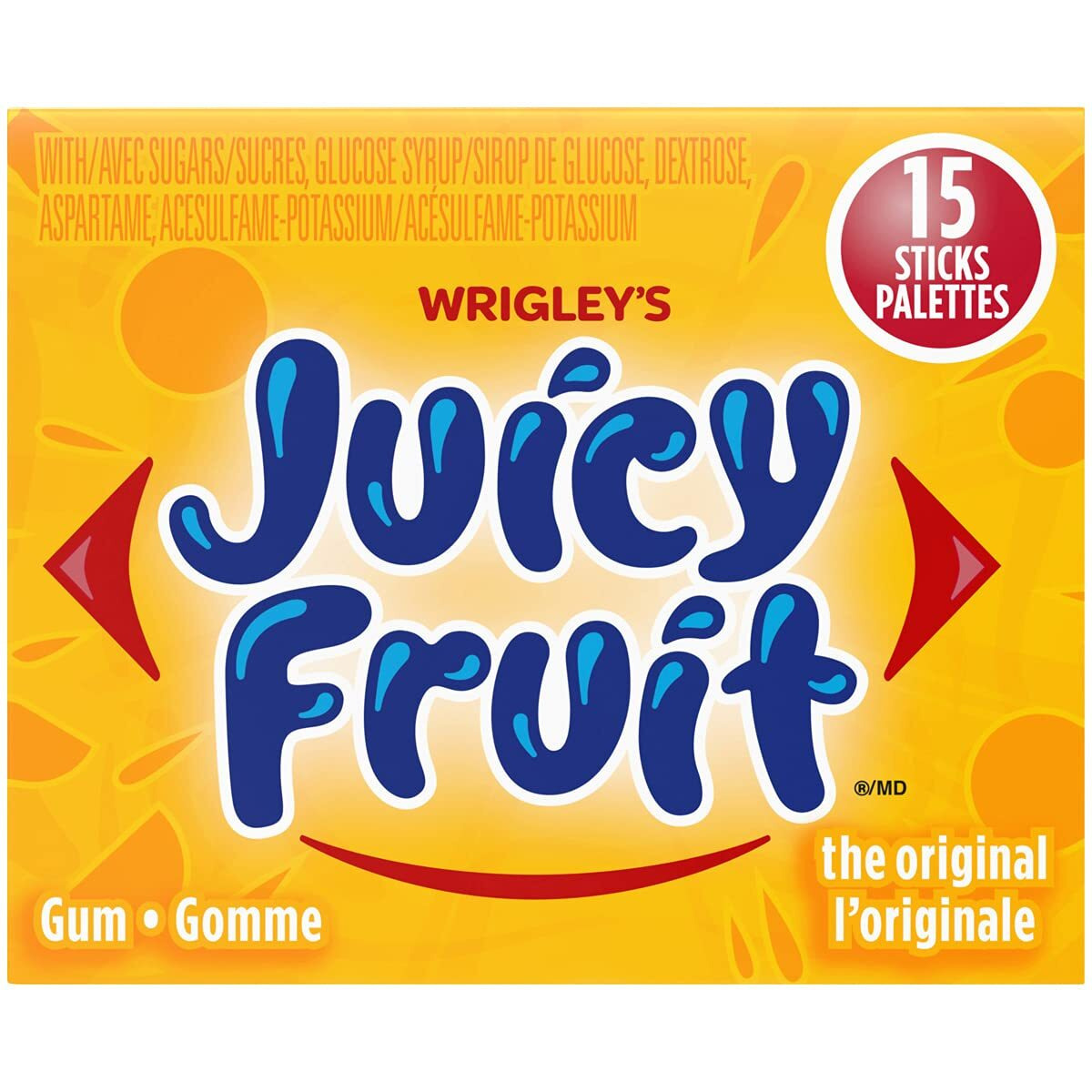 Chewing Gum Original Flavor - Bubble Gum - 15 Ct (Pack Of 10)