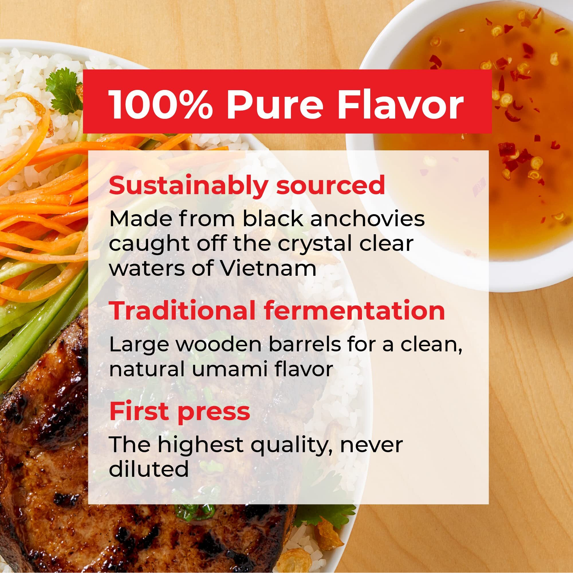Red Boat Fish Sauce | Premium 40N Fish Sauce Sustainably Made With Just Two Ingredients In Vietnam | Keto, Paleo, & Whole 30 Friendly | Gluten And Sugar Free With No Preservatives | 64Fl Oz. Bottle