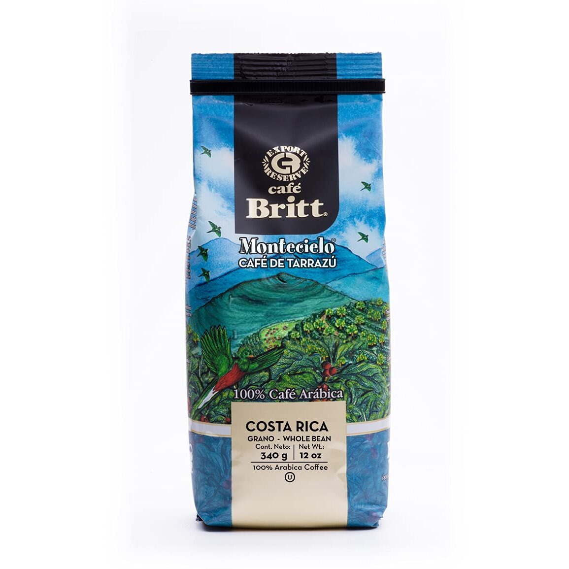 Caf   Britt - Costa Rican Origins Coffee Bundle (12 Oz.) (3-Pack) (Coffee From Tarraz  , Tres R  Os & Po  S) - Whole Bean, Arabica Coffee, Kosher, Gluten Free, Gourmet & Medium Light & Dark Roast