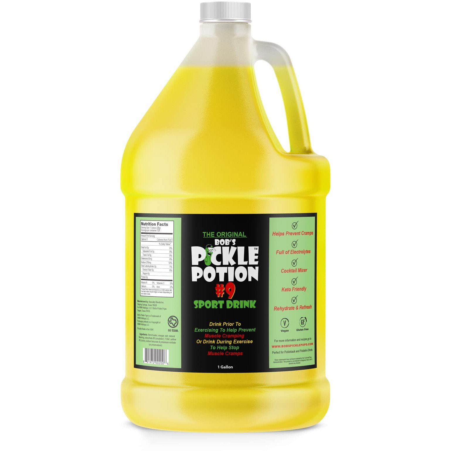 Bob's Pickle Potion 9 Dill Juice - Sports Drink (Gallon)