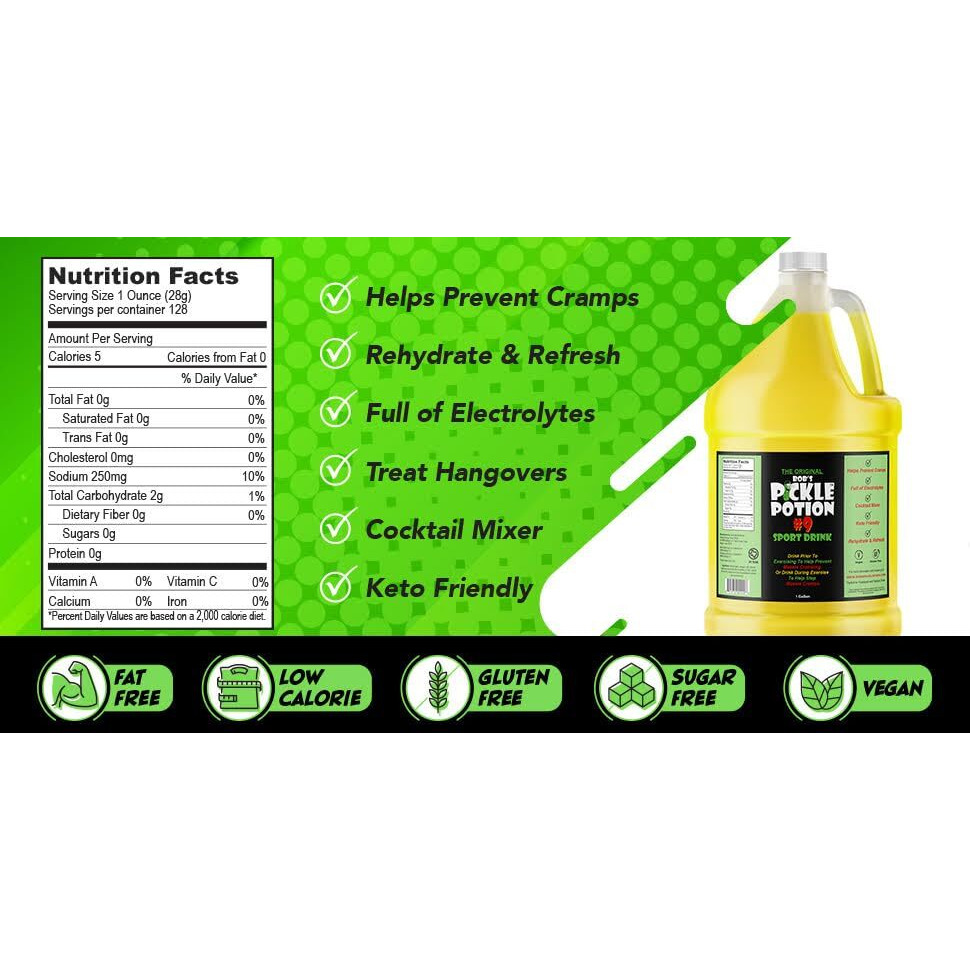 Bob's Pickle Potion 9 Dill Juice - Sports Drink (Gallon)