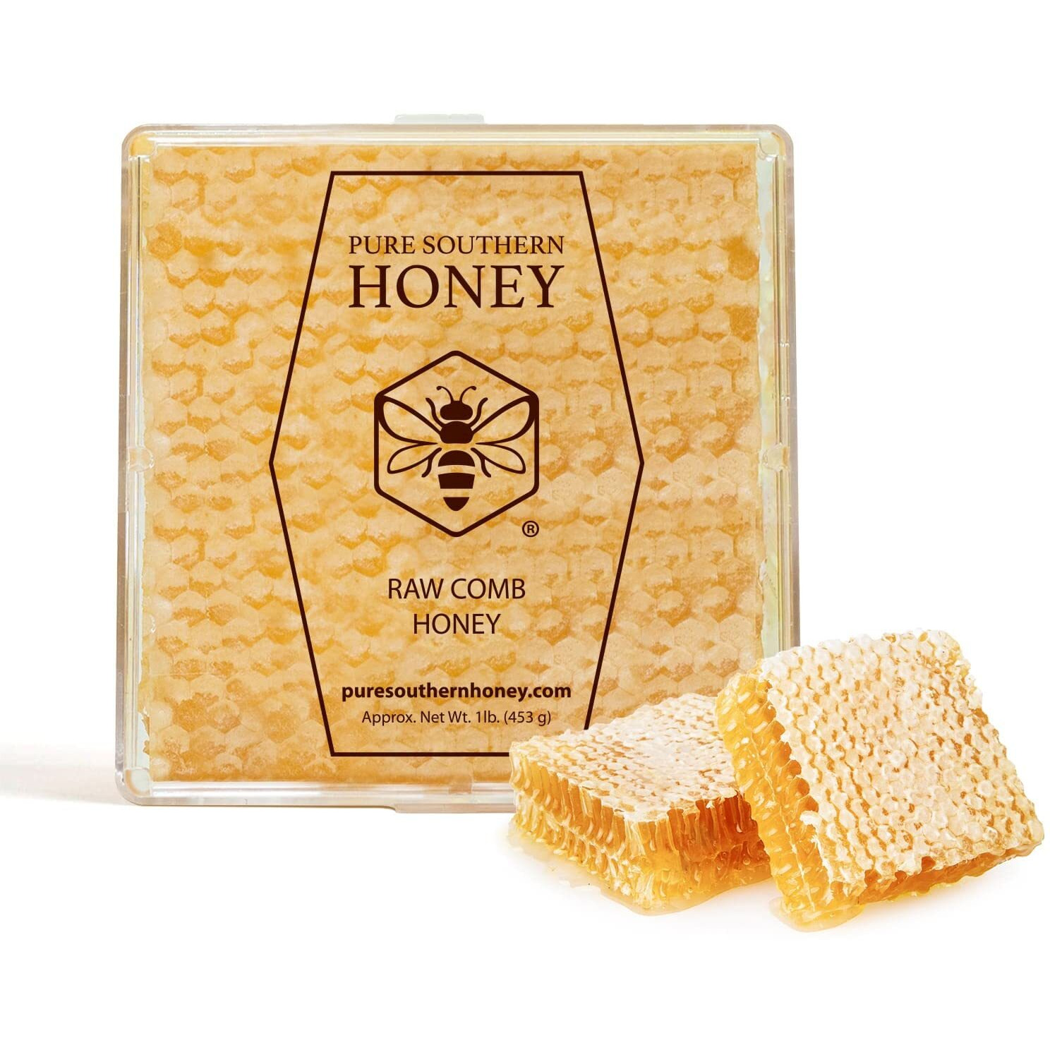 Raw Edible Honeycomb Approx. 14 Oz. - American Made By Pure Southern Honey
