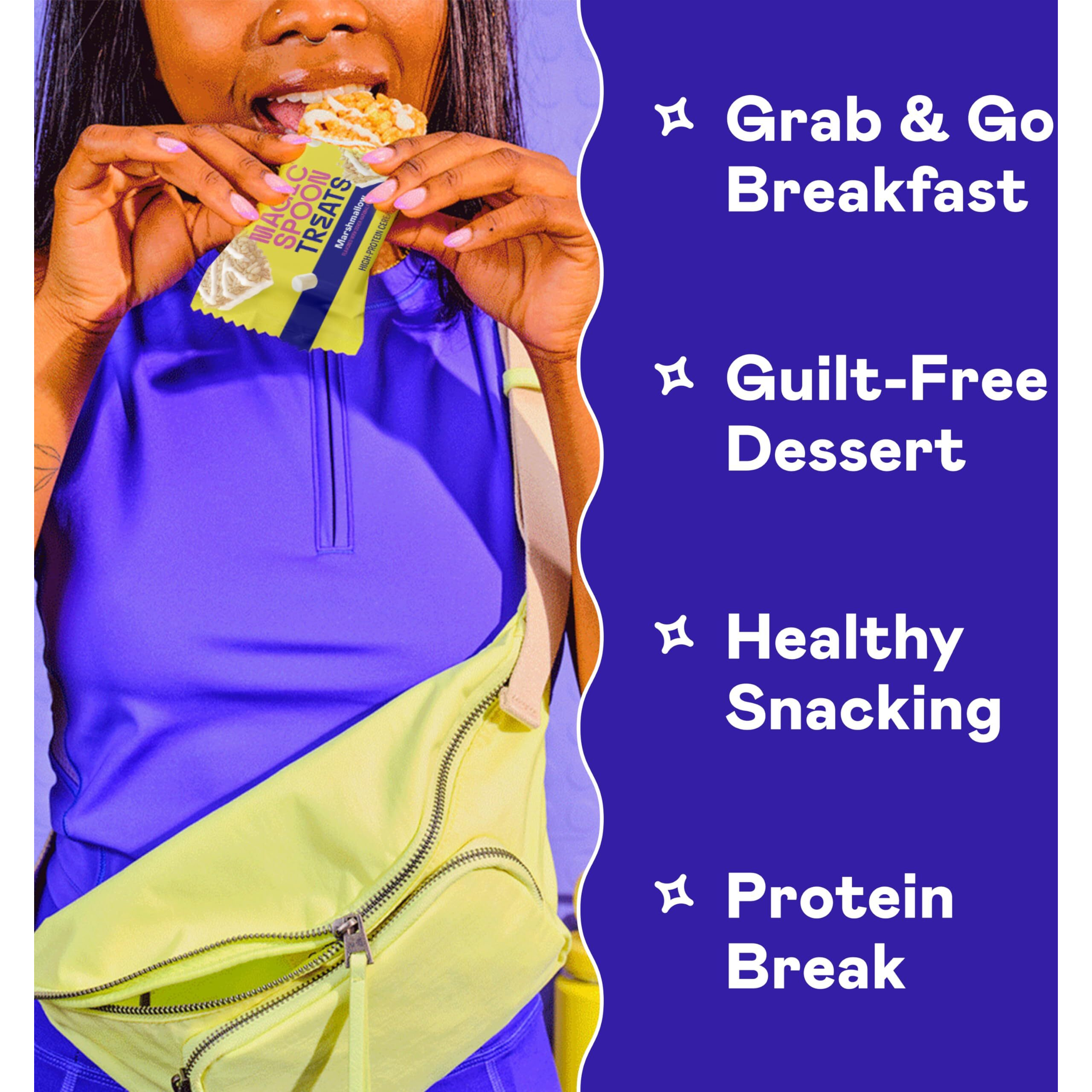 Magic Spoon Treats - High Protein, Low Carb, Keto Friendly, 1G Of Sugar, Gluten Free, Crispy Treat Protein Bar Cereal Bar, On-The-Go Healthy Snack (Marshmallow, 16 Bars)