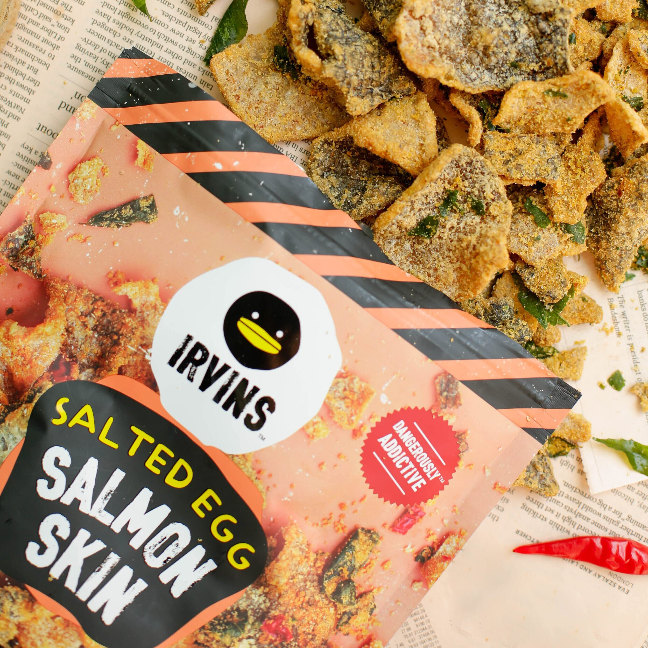 Irvins Salted Egg Salmon Skins, (3.7Oz (Pack Of 3), Salted Egg