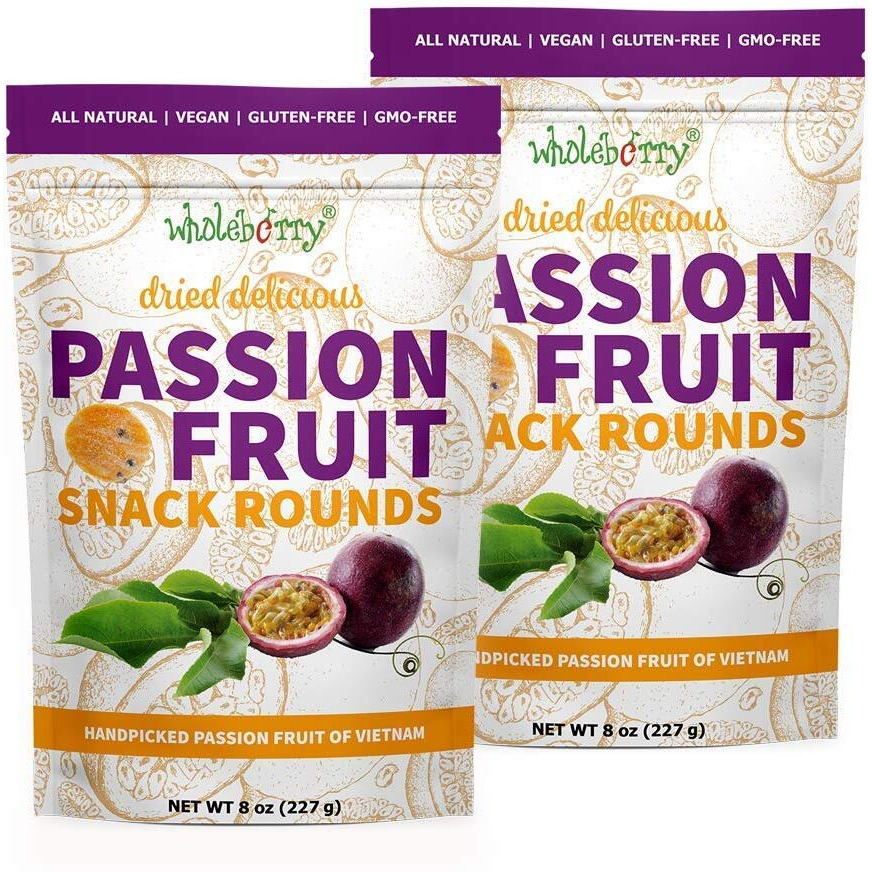 Naturally Delicious Dried Passion Fruit Maracuja 8-Oz Bags, No Added Chemicals, No Added Colorings, No Preservatives, Made In Vietnam From Fully Mature Fruits (8 Oz)