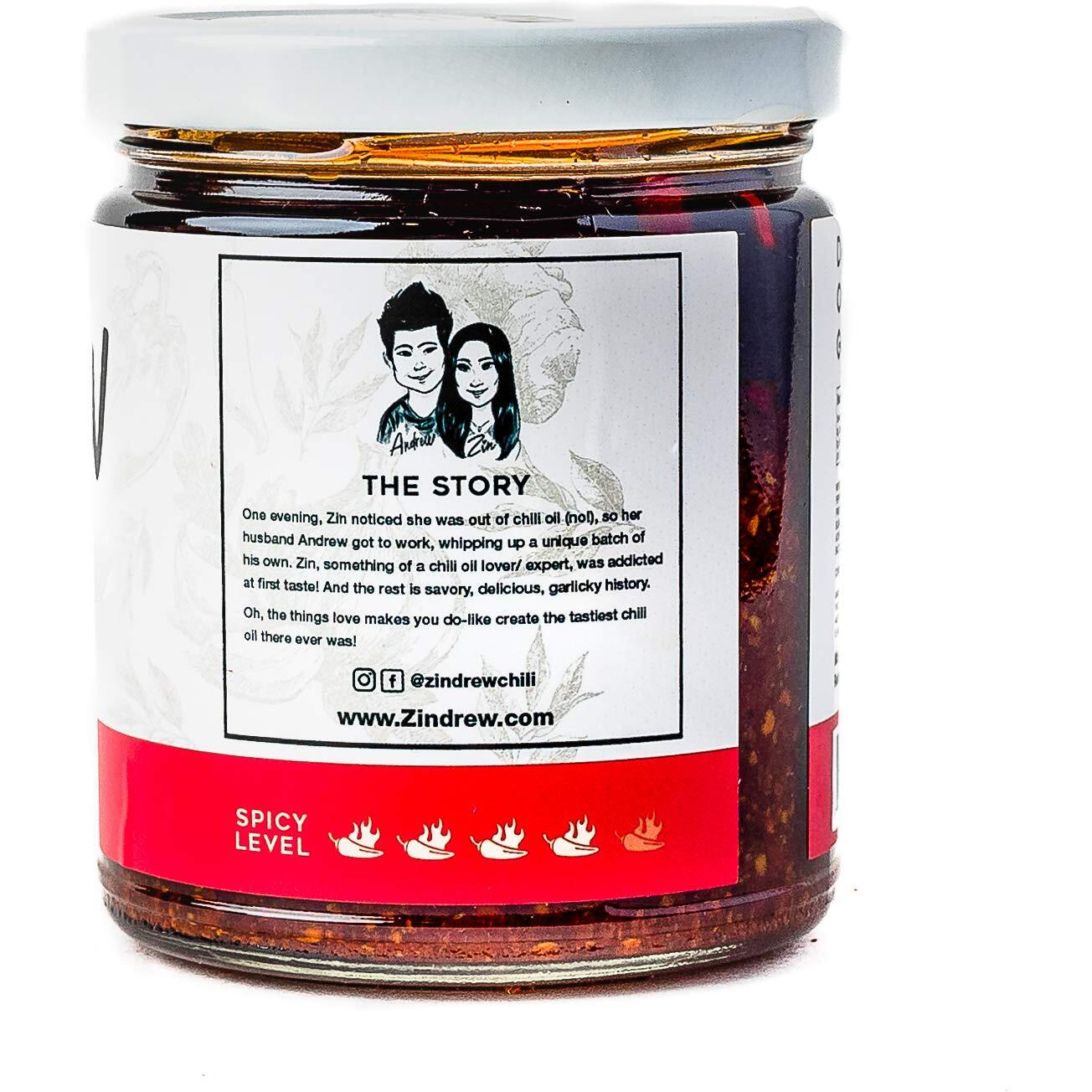 Zindrew Chili Crunchy Garlic Chili Oil X Batch. Premium Spicy, Savory, Umami Gourmet All-Purpose Hot Chili Crisp Sauce (Og Batch- Very Mild Heat And X Batch- Very Spicy) 8.12Oz