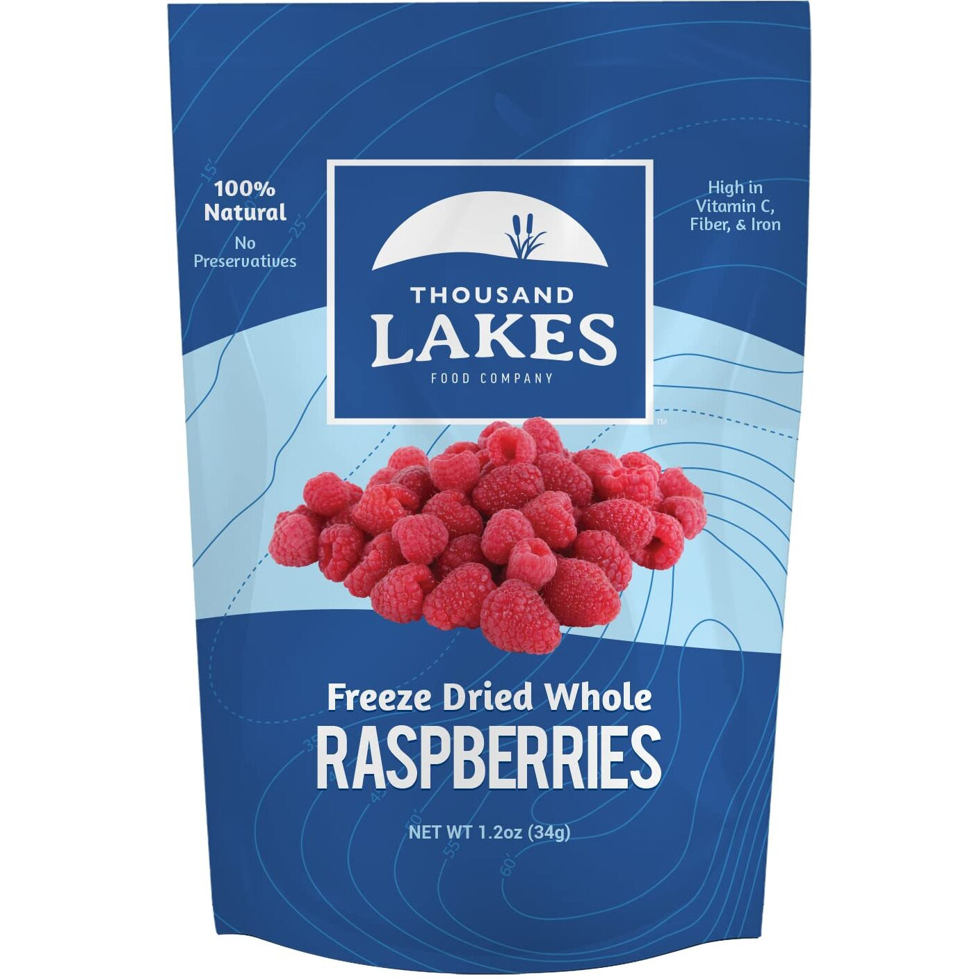 Thousand Lakes Freeze Dried Fruit - Raspberries 1.2 Ounces | No Sugar Added | 100% Whole Raspberries