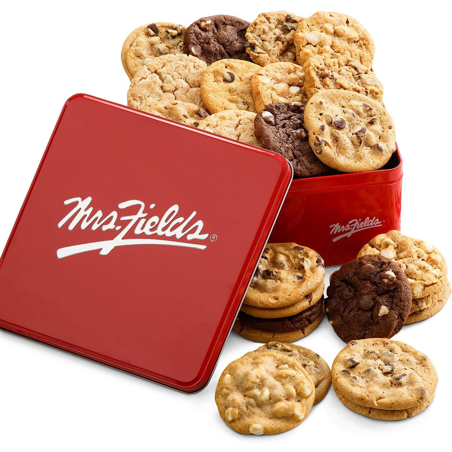 Mrs. Fields - 2 Dozen Signature Cookie Tin, Assorted With 24 Original Cookies In Our 5 Signature Cookie Flavors