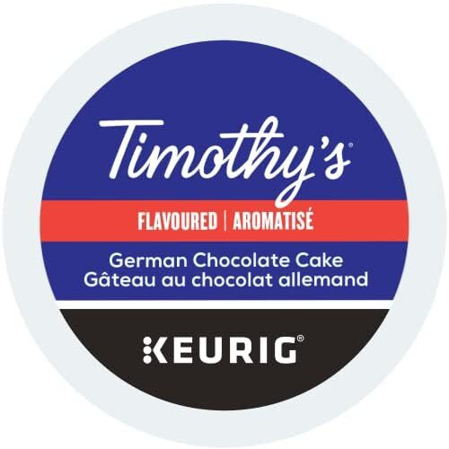 Timothy's World Coffee German Chocolate Cake K-Cup For Keurig Brewers, 96 Count