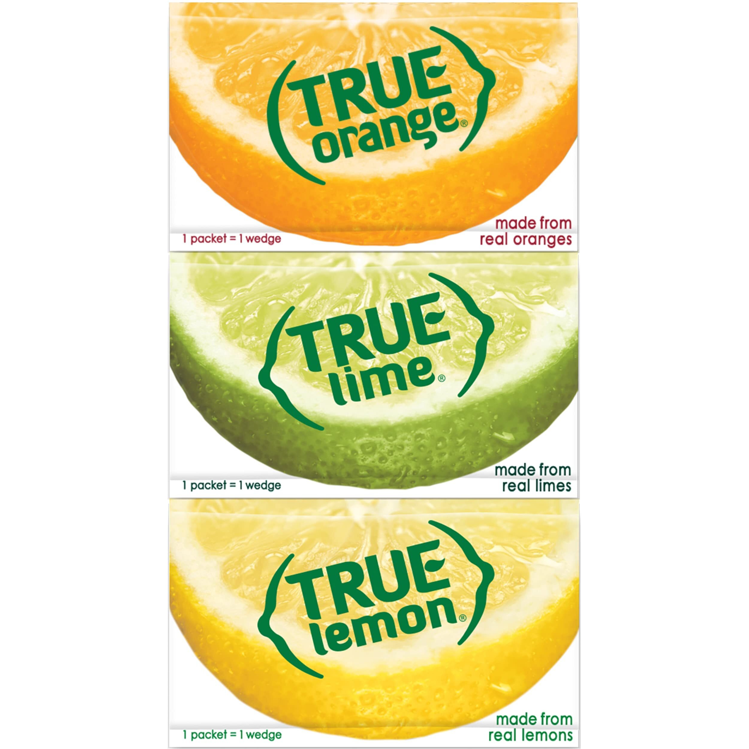 True Lemon, True Lime & True Orange Dispenser Packets 100Ct Each (3Pk)