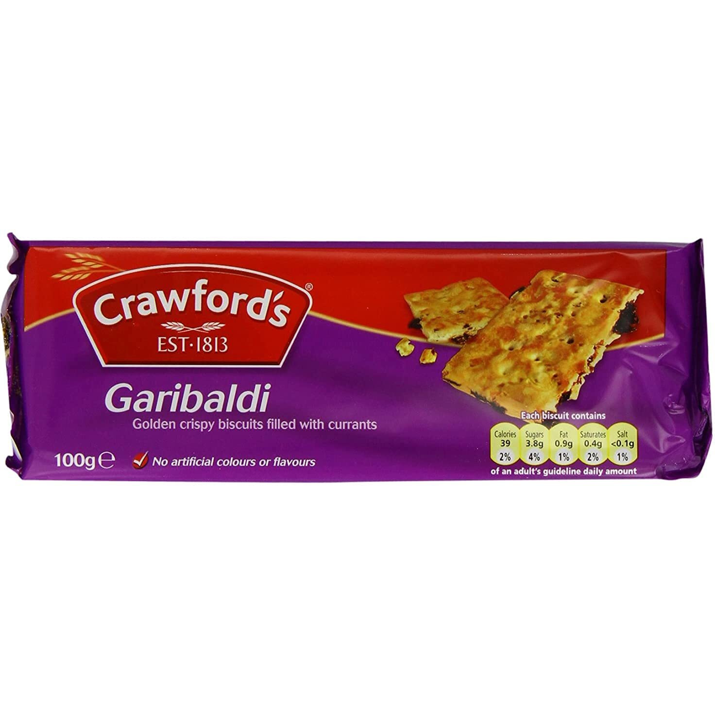 Crawford's Garibaldi Biscuits 100G (Pack Of 12)
