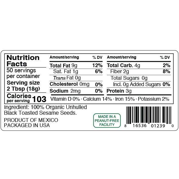 Kevala Organic Black Sesame Seeds 32Oz (Toasted)