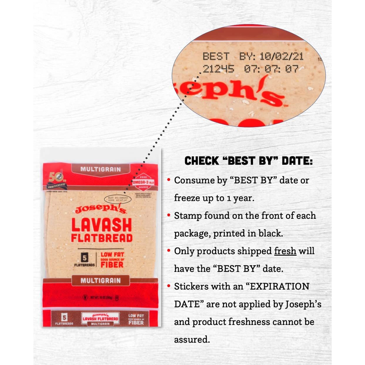 Joseph's Lavash Bread Value 3-Pack, Multigrain, Reduced Carb, Low Fat And Good Source Of Fiber (5 Flatbreads Per Pack, 15 Total), Fresh Baked