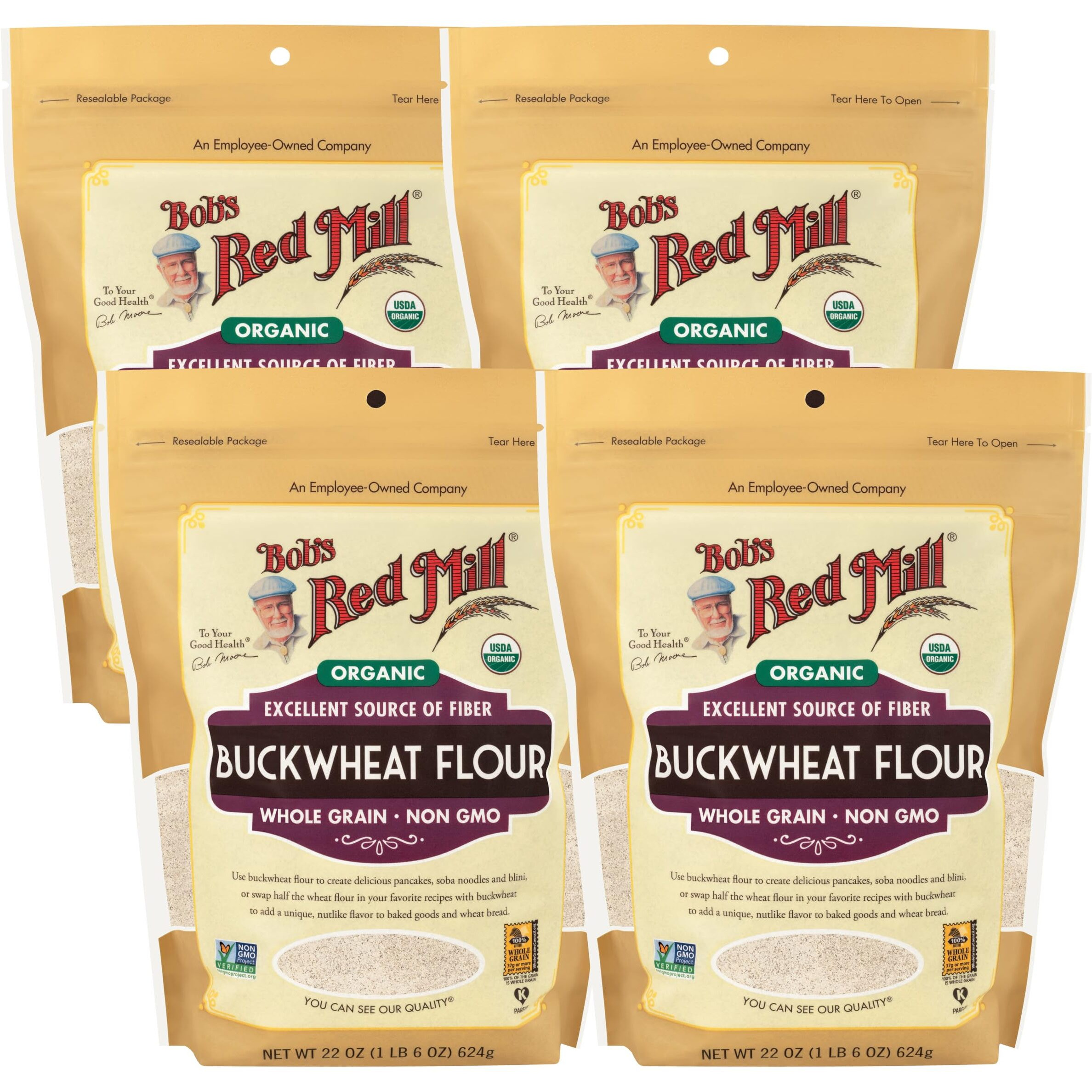 Bob's Red Mill Organic Buckwheat Flour, 22-Ounce (Pack Of 4)
