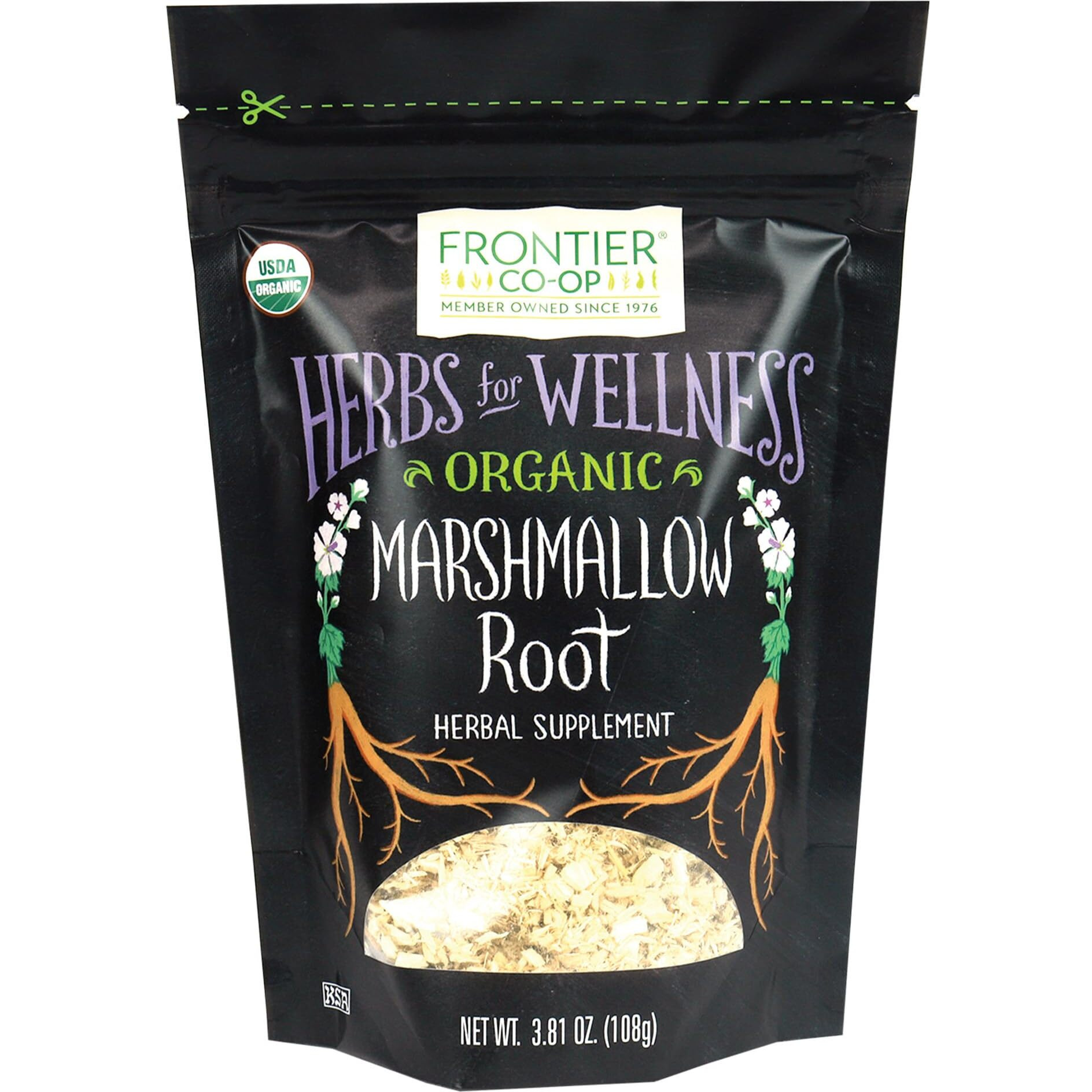 Frontier Co-Op Organic Cut & Sifted Marshmallow Root 3.8Oz - To Make Marshmallow Root Tea, Marshmallow Root Powder, Capsules, Marshmallow Root Extract And More