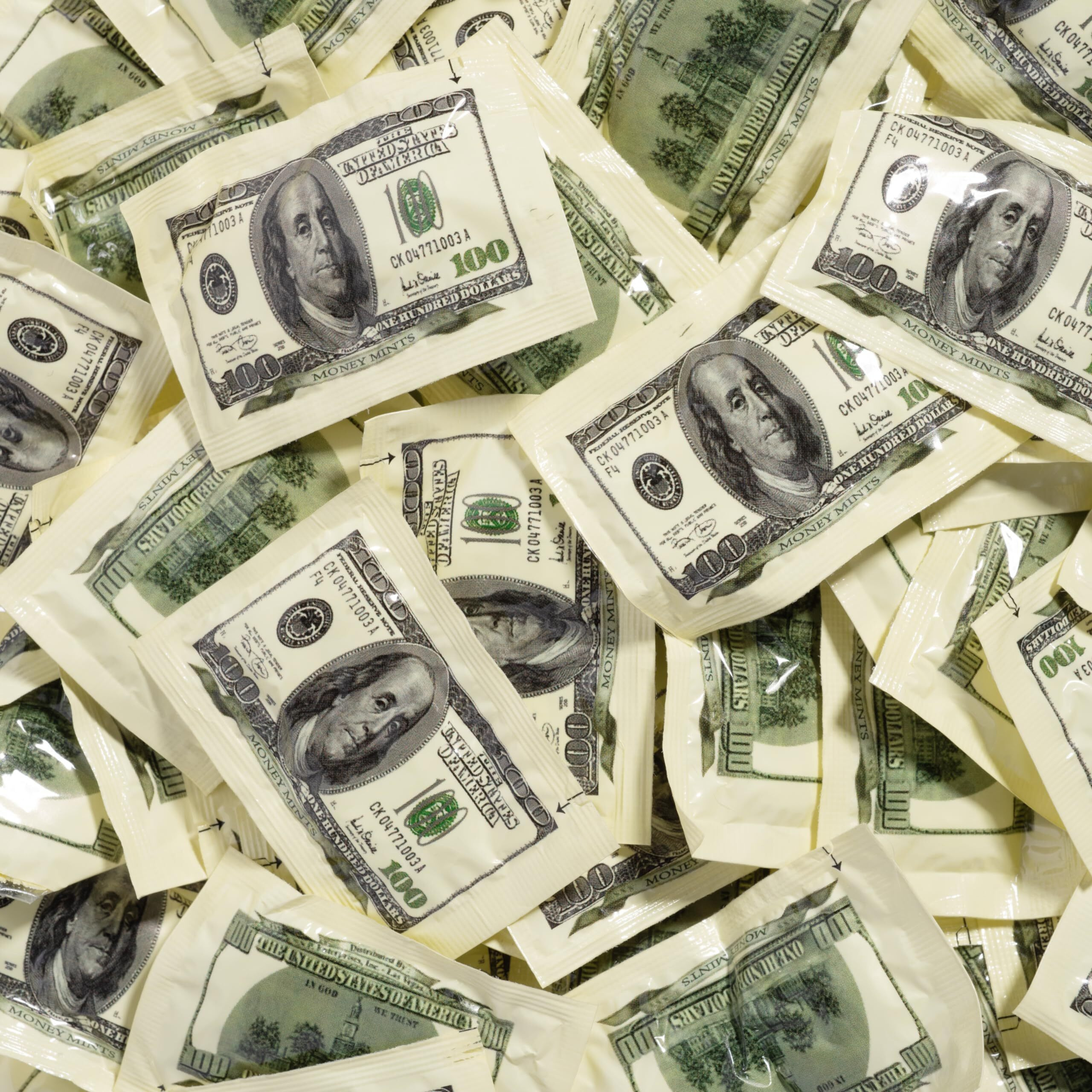 Candy Envy - Money Mints - 100 Pack, 2 Mints Per Pack - Spearmint Flavored, Individually Wrapped