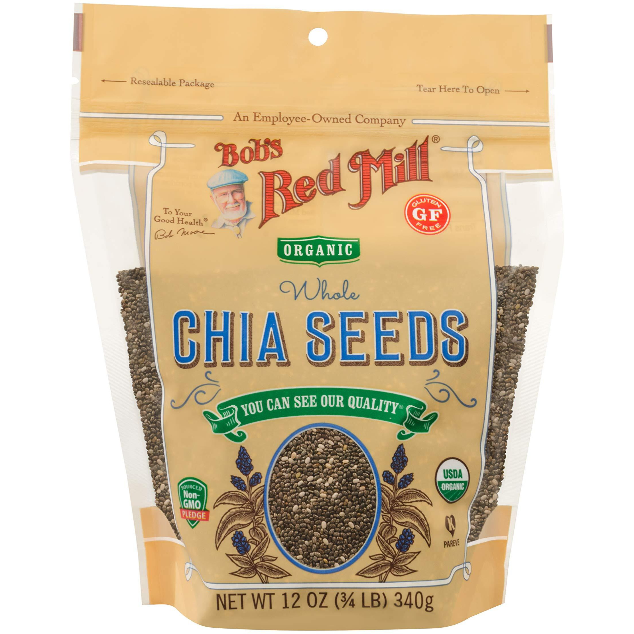 Bob's Red Mill Resealable Organic Chia Seeds, 60 Oz, Pack Of 5