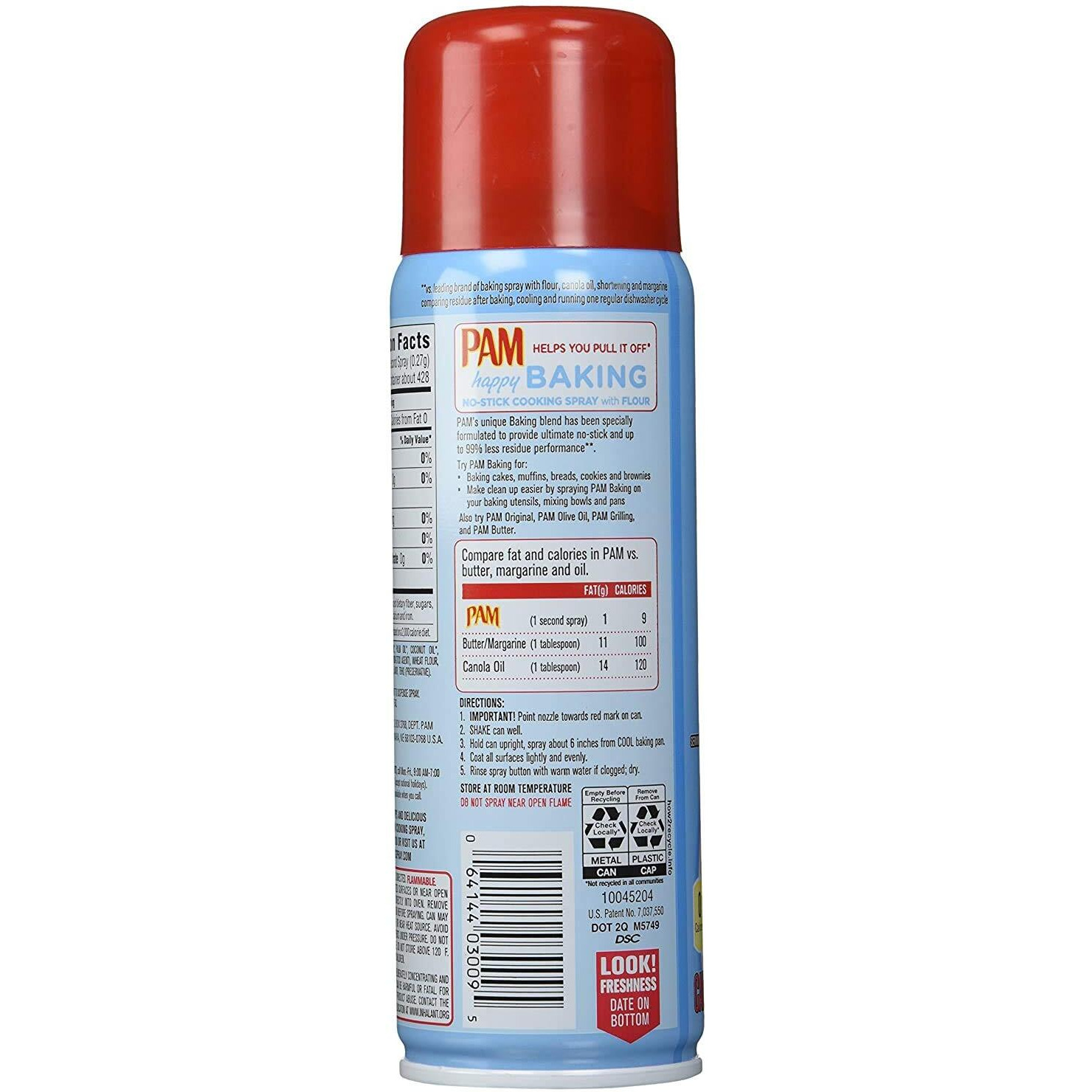 Pam No-Stick Cooking Spray - Happy Baking - With Flour - Net Wt. 5 Oz (141 G) Each - Pack Of 2