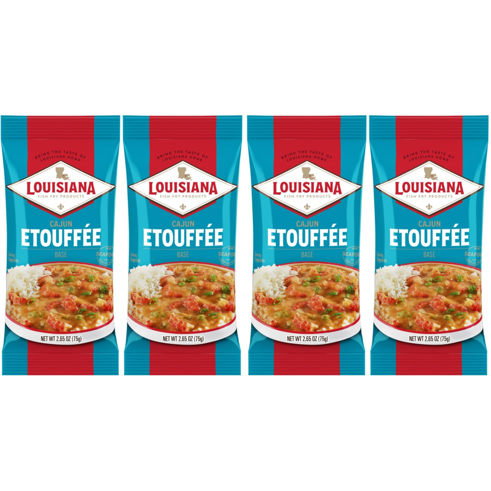 Cajun Etouffee Base 2.65 Oz. (Pack Of 4) - Authentic Cajun Etouffee Mix With Onions, Bell Peppers, Celery & Spices - Easy To Prepare Delicious Etouffee At Home - By Louisiana Fish Fry