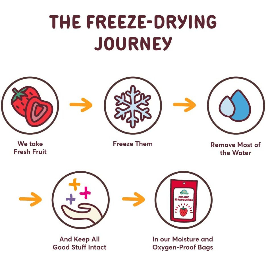 Natierra Premium Freeze-Dried Strawberries | Non-Gmo & Vegan | 0.7 Ounce (Pack Of 8)