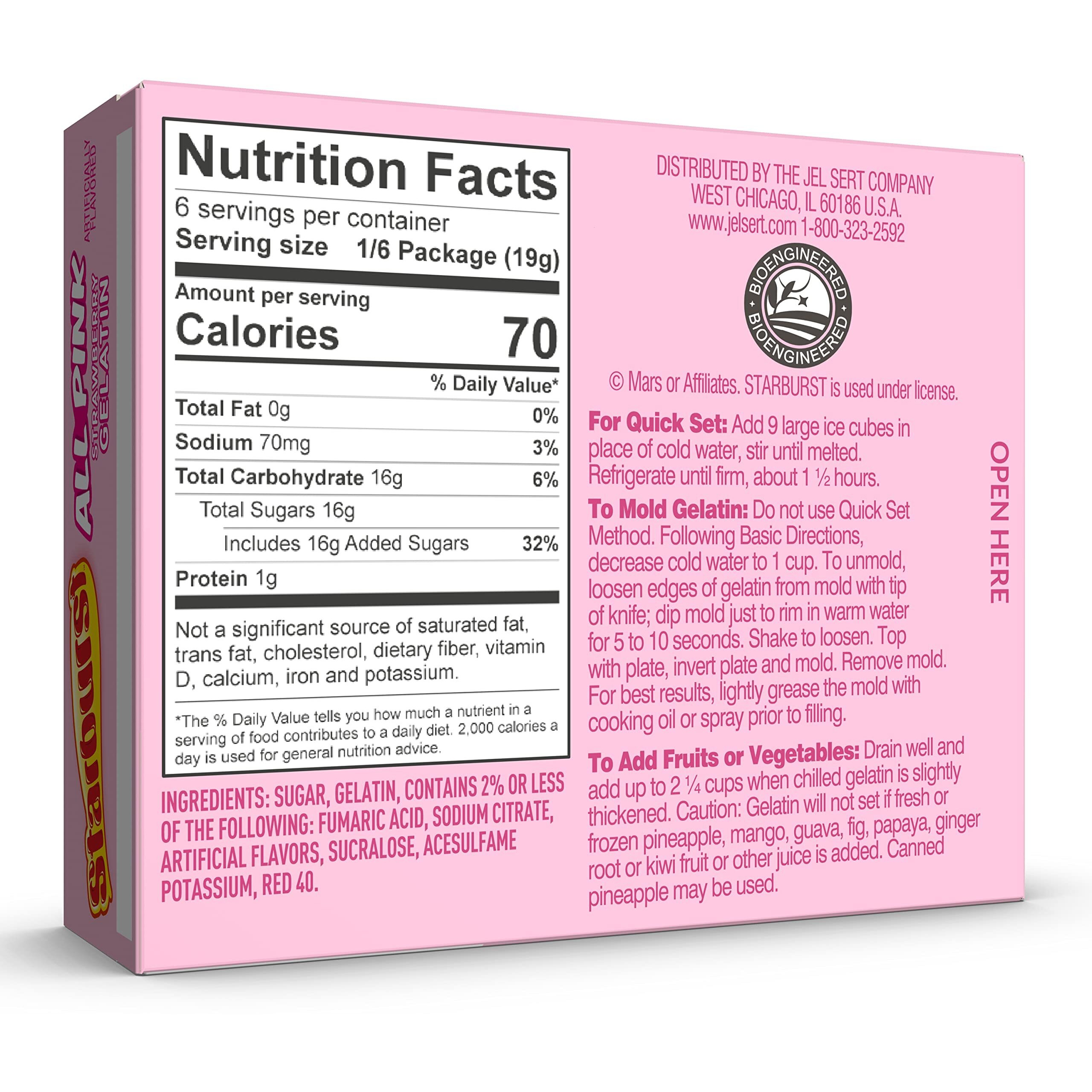 Starburst Gelatin - Strawberry, 3.93 Ounce Box (Pack Of 12)