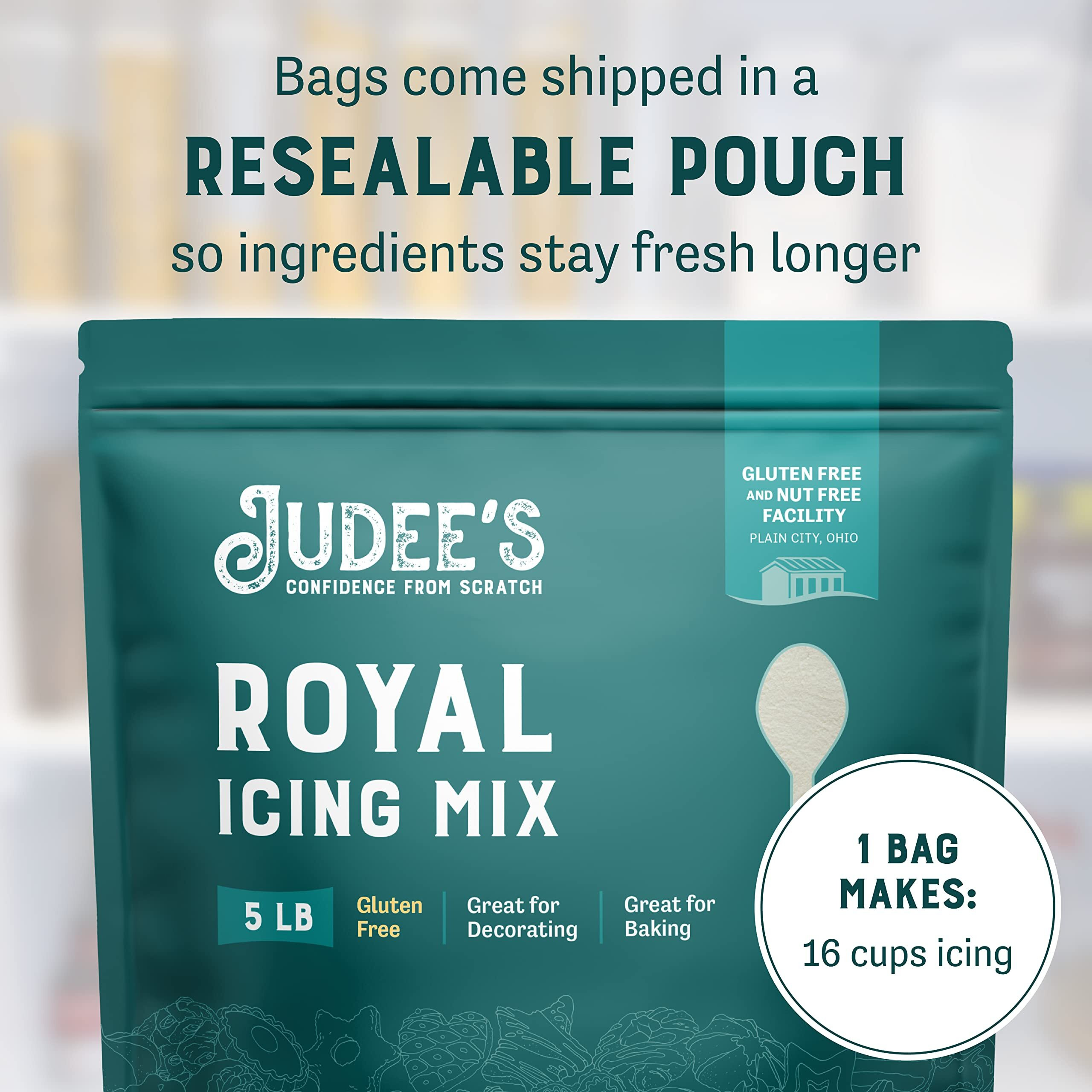 Judee's Royal Icing Mix 5 Lb - Frost Cookies Like A Professional - Great For Decorating And Baking - Just Add Water - Non-Gmo, Gluten-Free And Nut Free