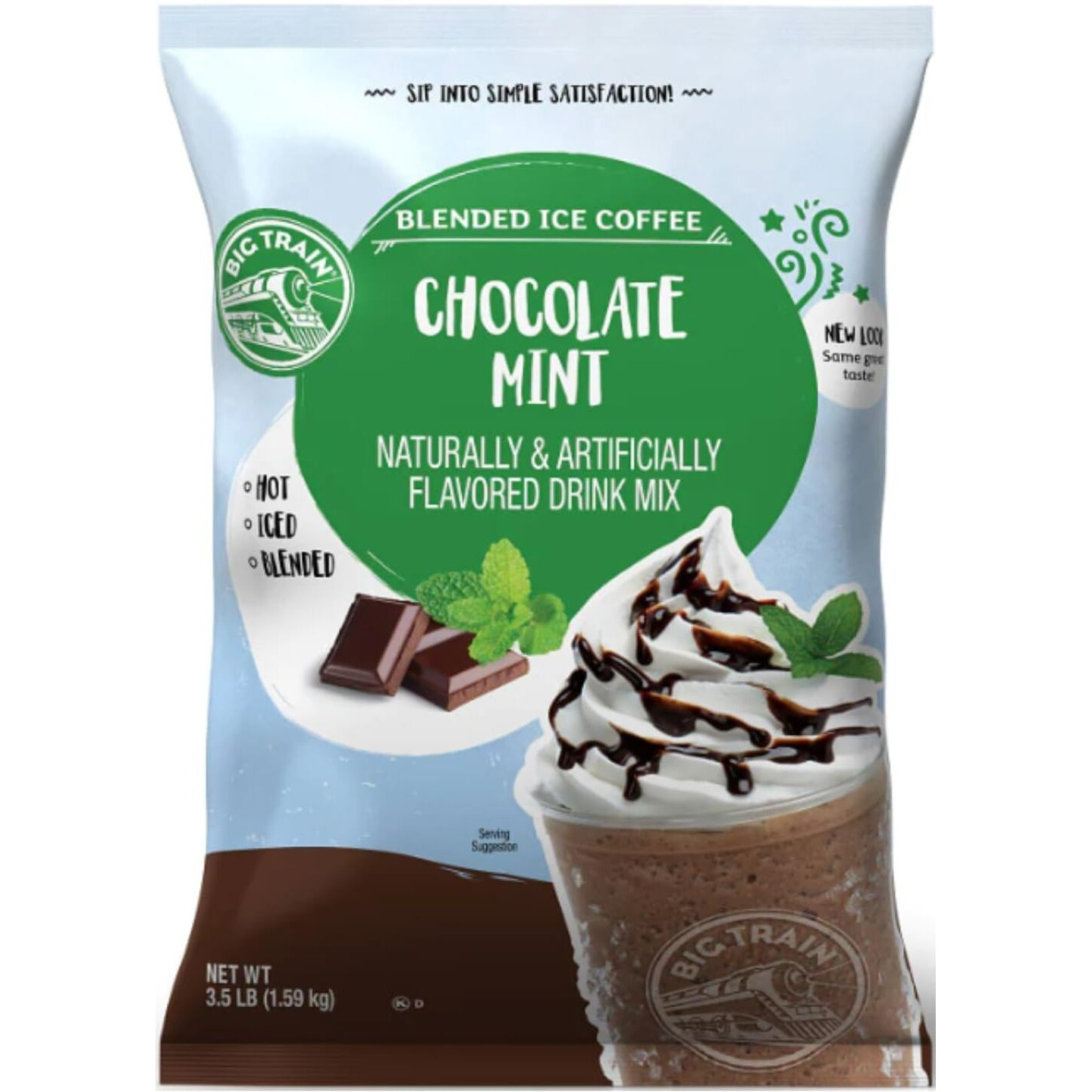 Big Train Chocolate Mint Blended Ice Coffee Beverage Mix, 3.5 Pound (Pack Of 1)