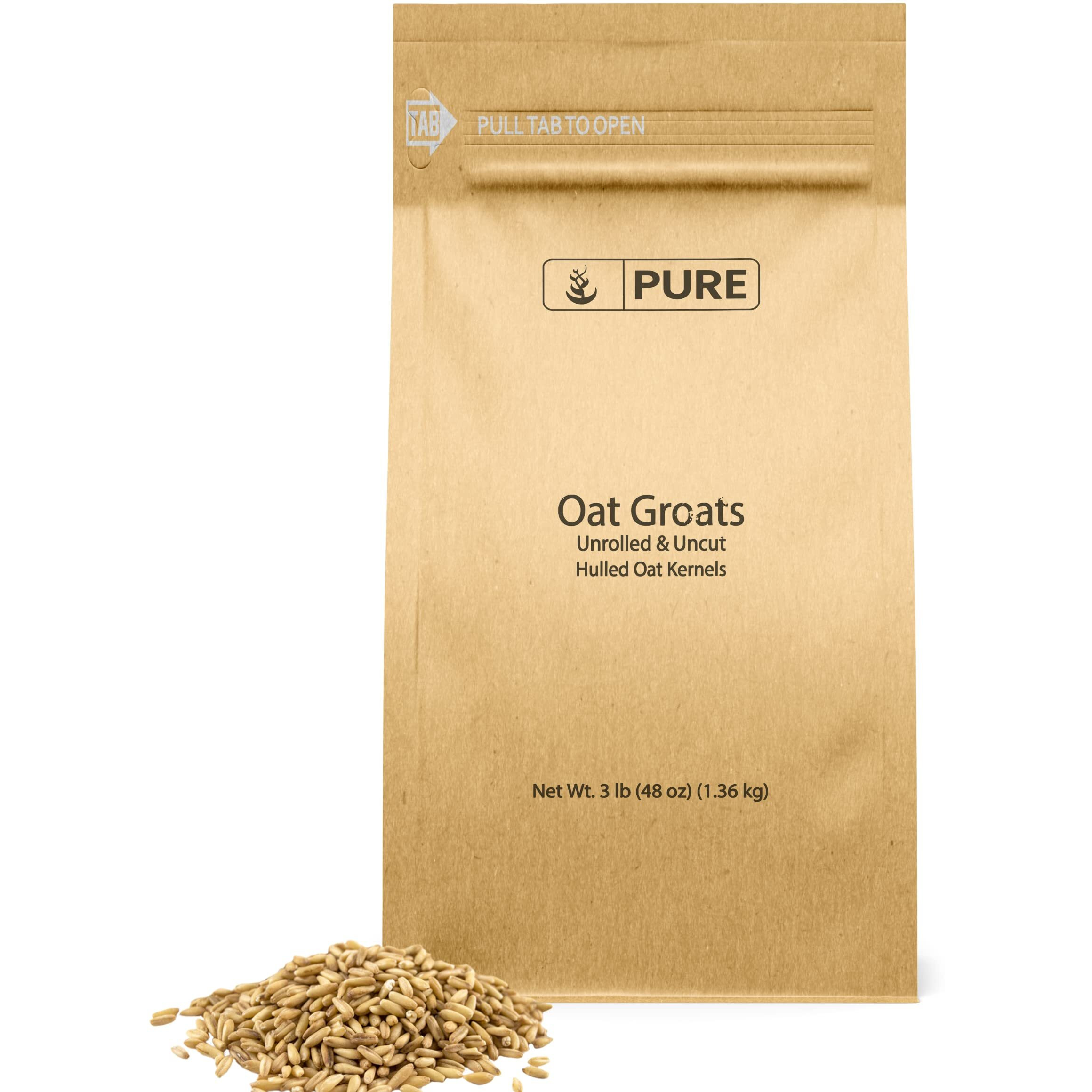 Pure Original Ingredients Oat Groats (3 Lb), Whole, Uncut & Hulless, High In Protein, Oat Kernels
