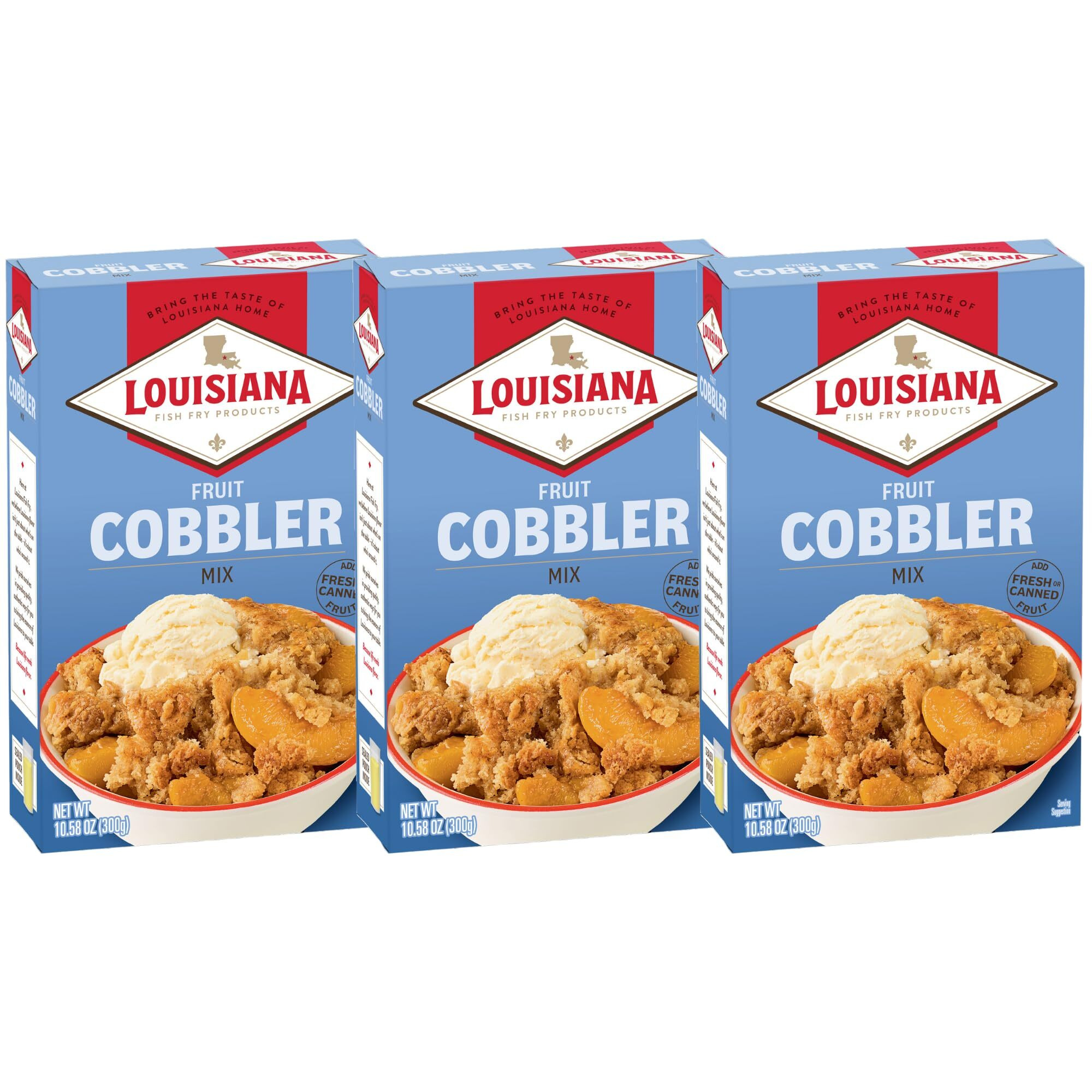 Louisiana Fish Fry Products, Cobbler Mix, 10.58Oz Bag (Pack Of 3) By Louisiana Fish Fry