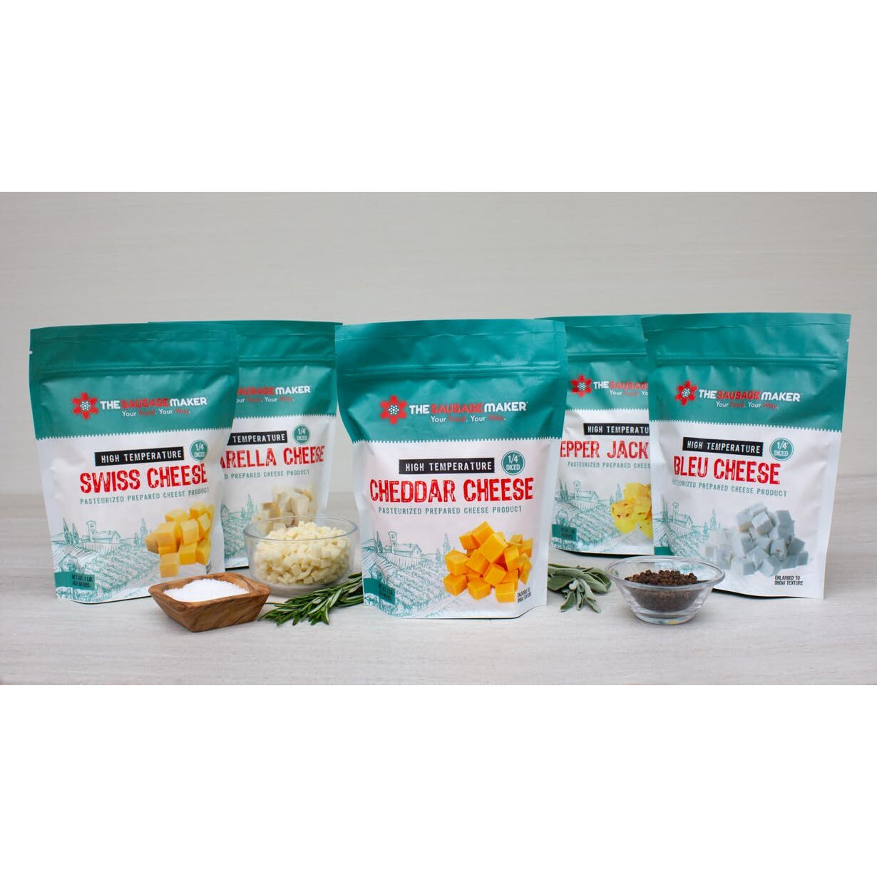 High Temperature Cheese Assortment Pack - 5, 1 Pound Packs - The Sausage Maker