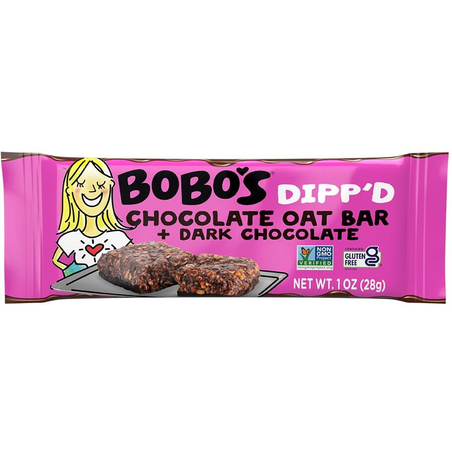 Bobo's Dippd Bars (30 Ct Case) (Chocolate With Dark Chocolate)
