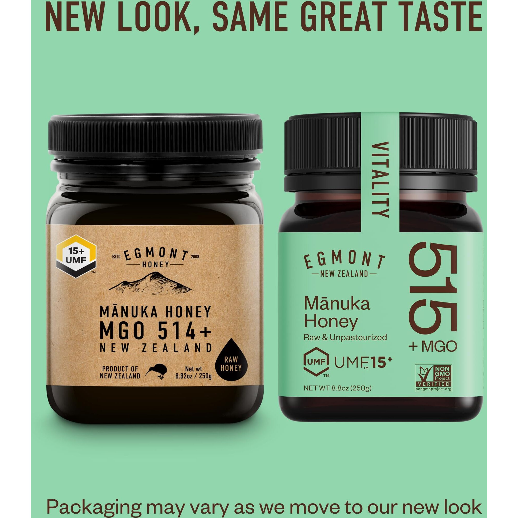 Egmont Honey Manuka Honey Mgo 515+ Umf 15+ - Non-Gmo, Kosher, Recycled Plastic Jar, Traceable 100% Pure Authentic New Zealand Honey 8.8Oz (250G)