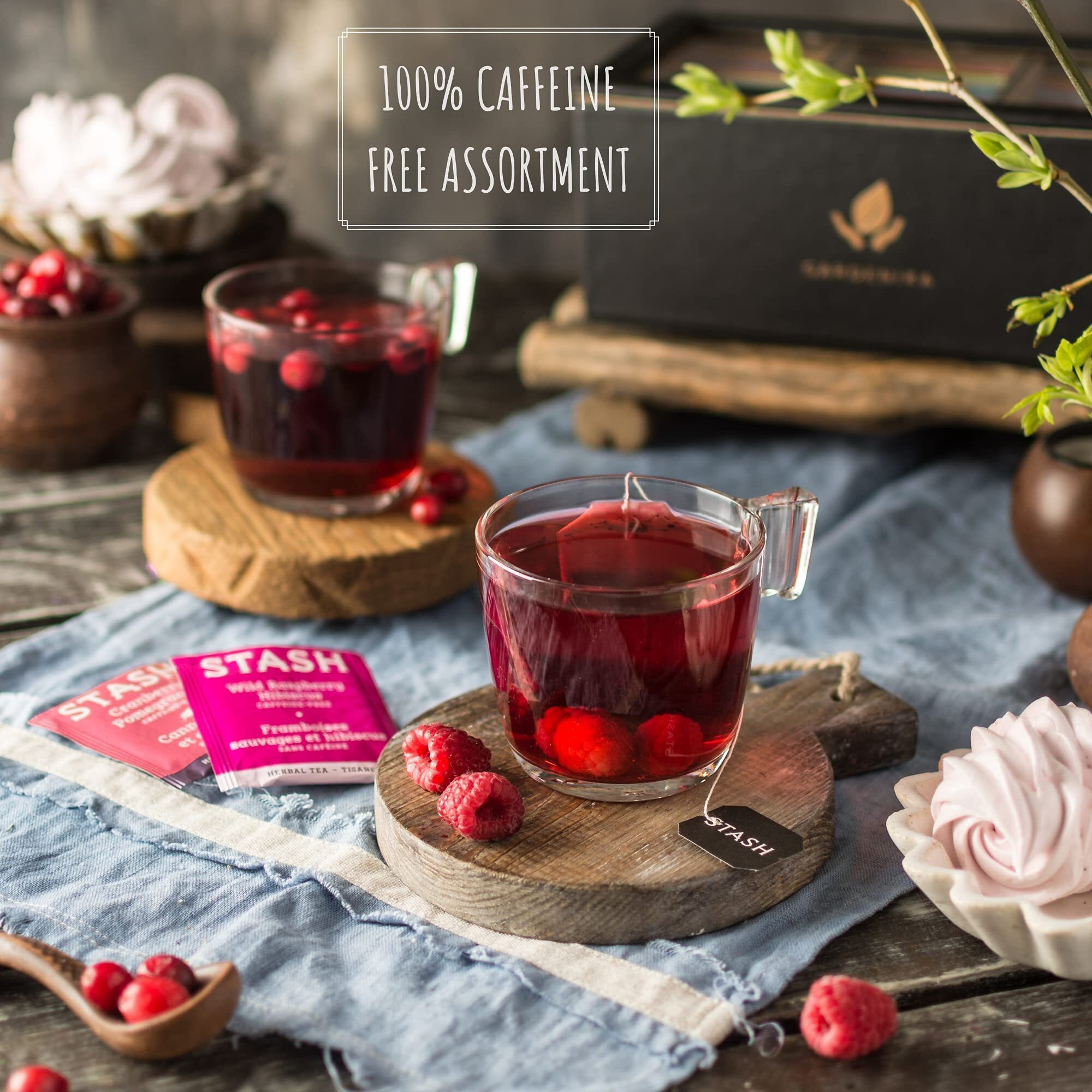 Stash Tea Bags Variety Pack Box - Herbal And Caffeine Free Sampler Gift Set - 60 Count, 20 Different Flavors