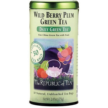The Republic Of Tea Wild Berry Plum Green Tea, 50-Count