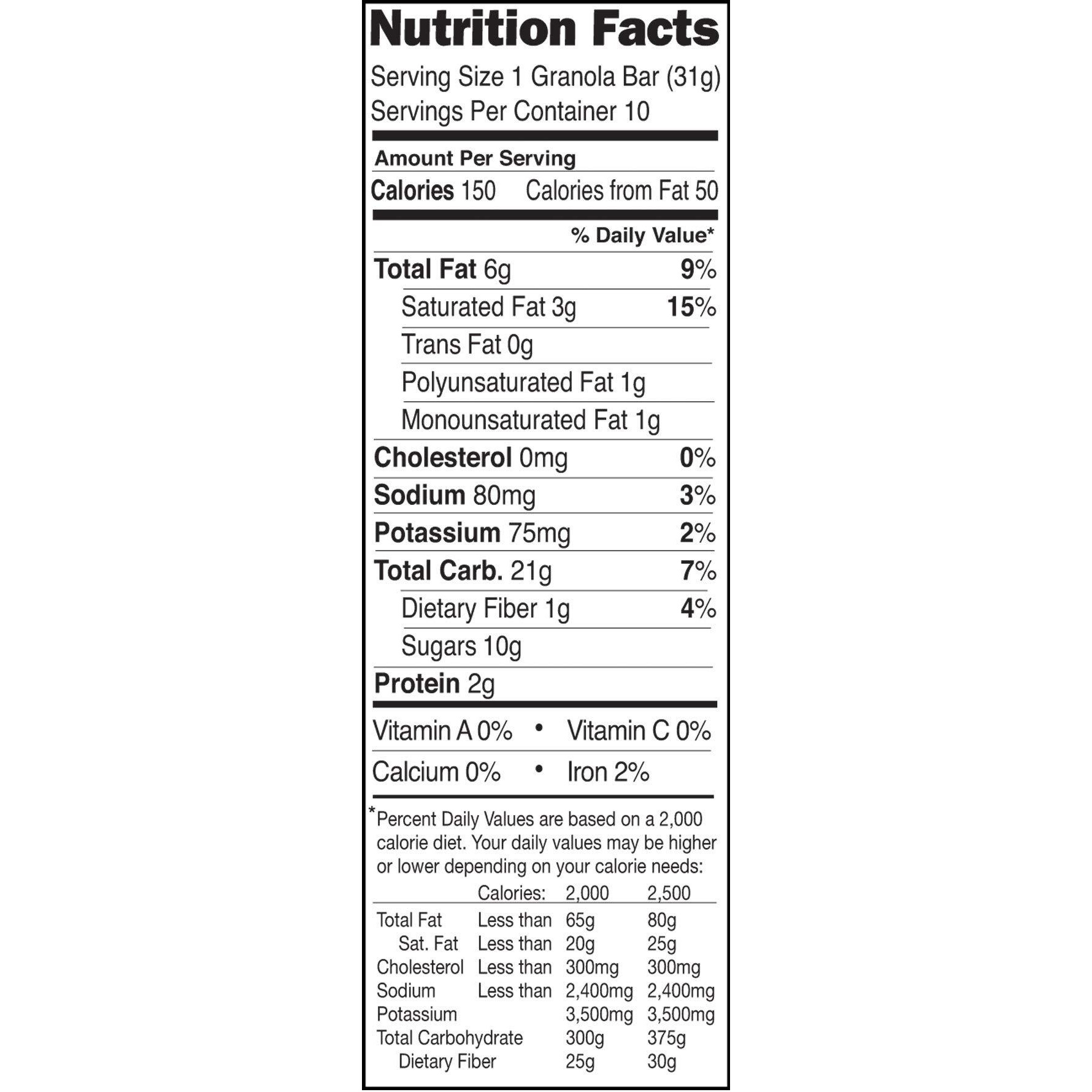 Sunbelt Bakery Peanut Butter Chip Chewy Granola Bars, 50-1.1 Oz Bars (5 Boxes)
