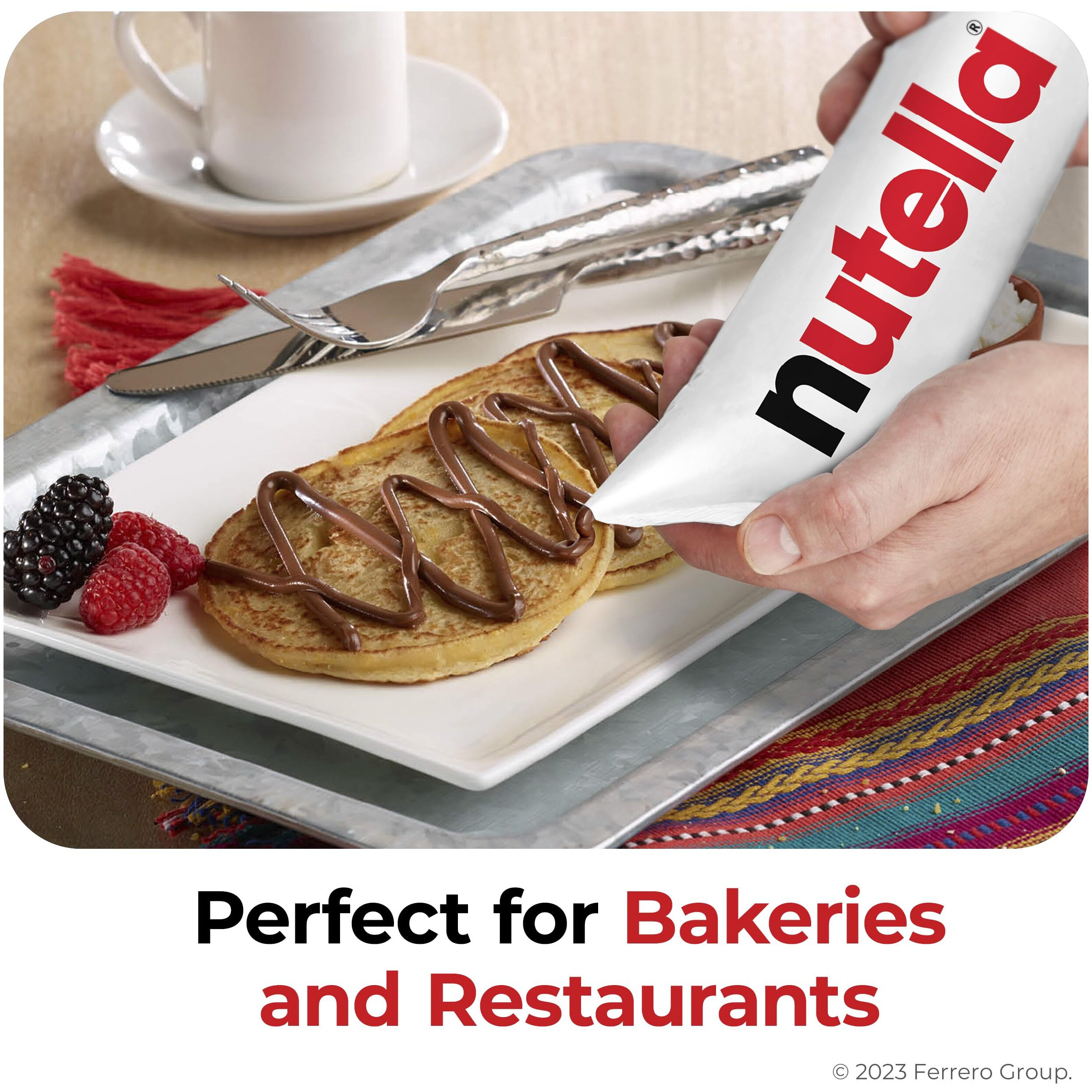Nutella Hazelnut Spread Piping Bags, 6 Bags, Baking Supplies, Great For Restaurants And Bakeries, 211.2 Oz Total