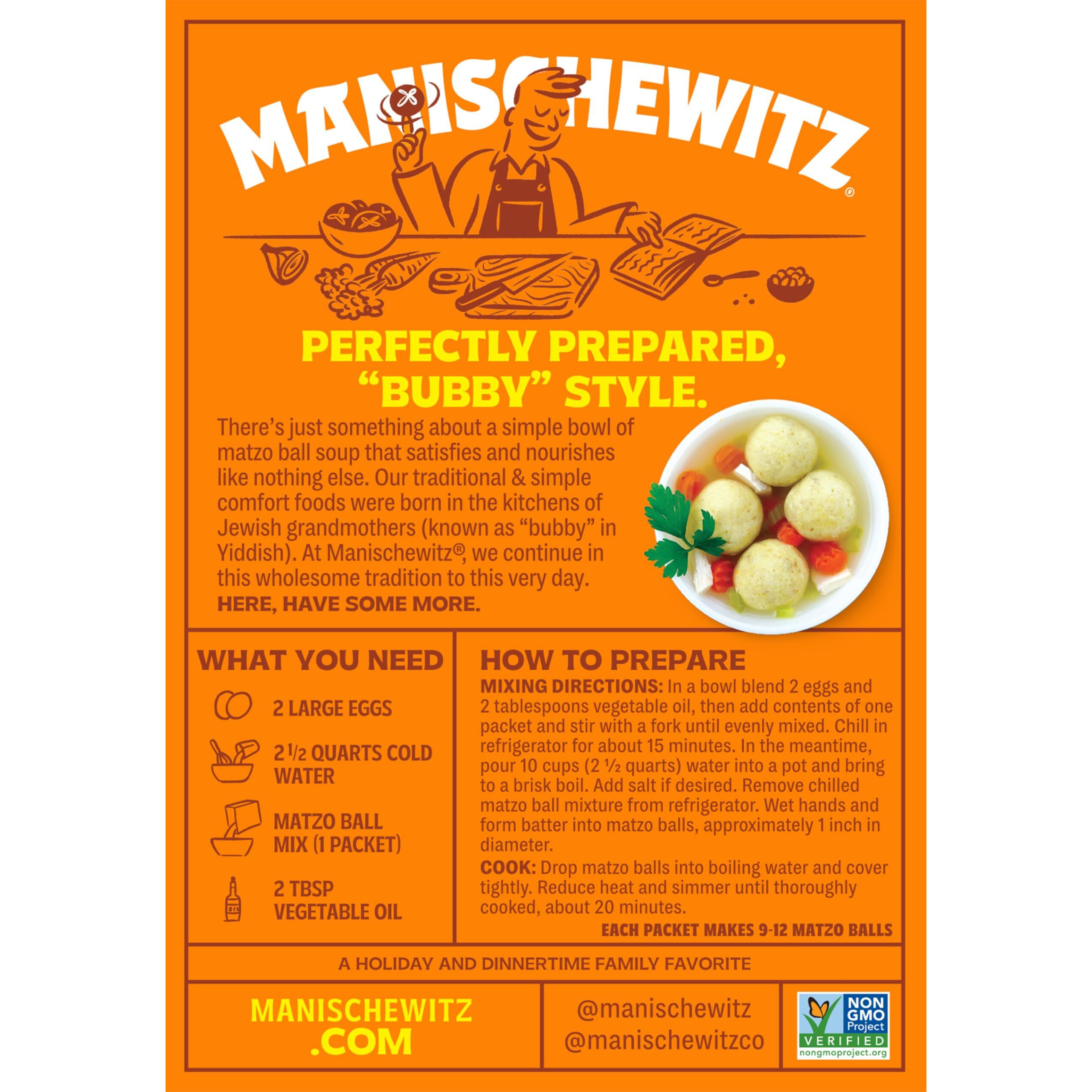 Manischewitz Matzo Ball Mix, 5 Oz. (6 Pack) Easy Prep | Kosher For Passover | Nothing Artificial | No Msg | Classic Fluffy Texure
