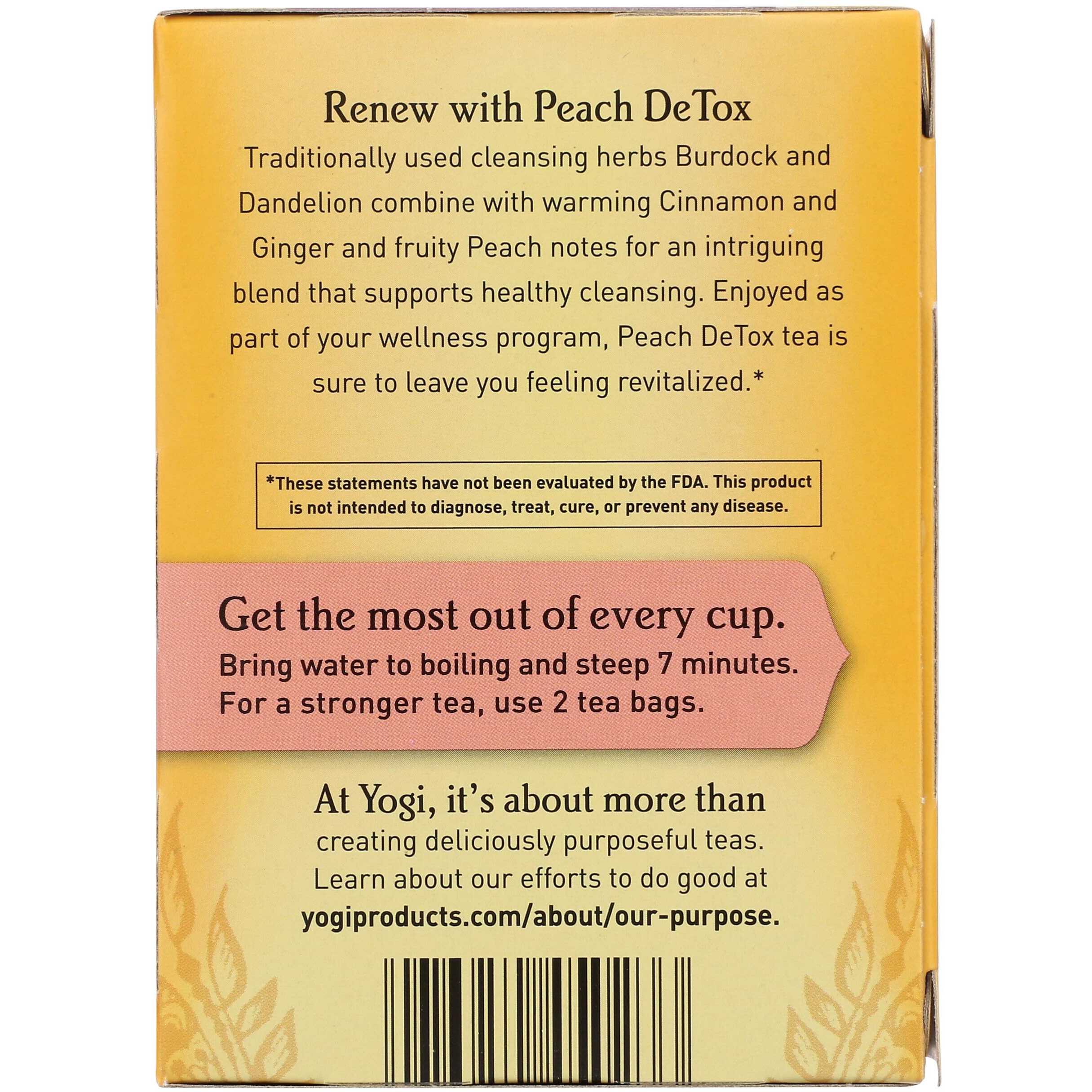 Yogi Tea, Peach Detox, 16 Count