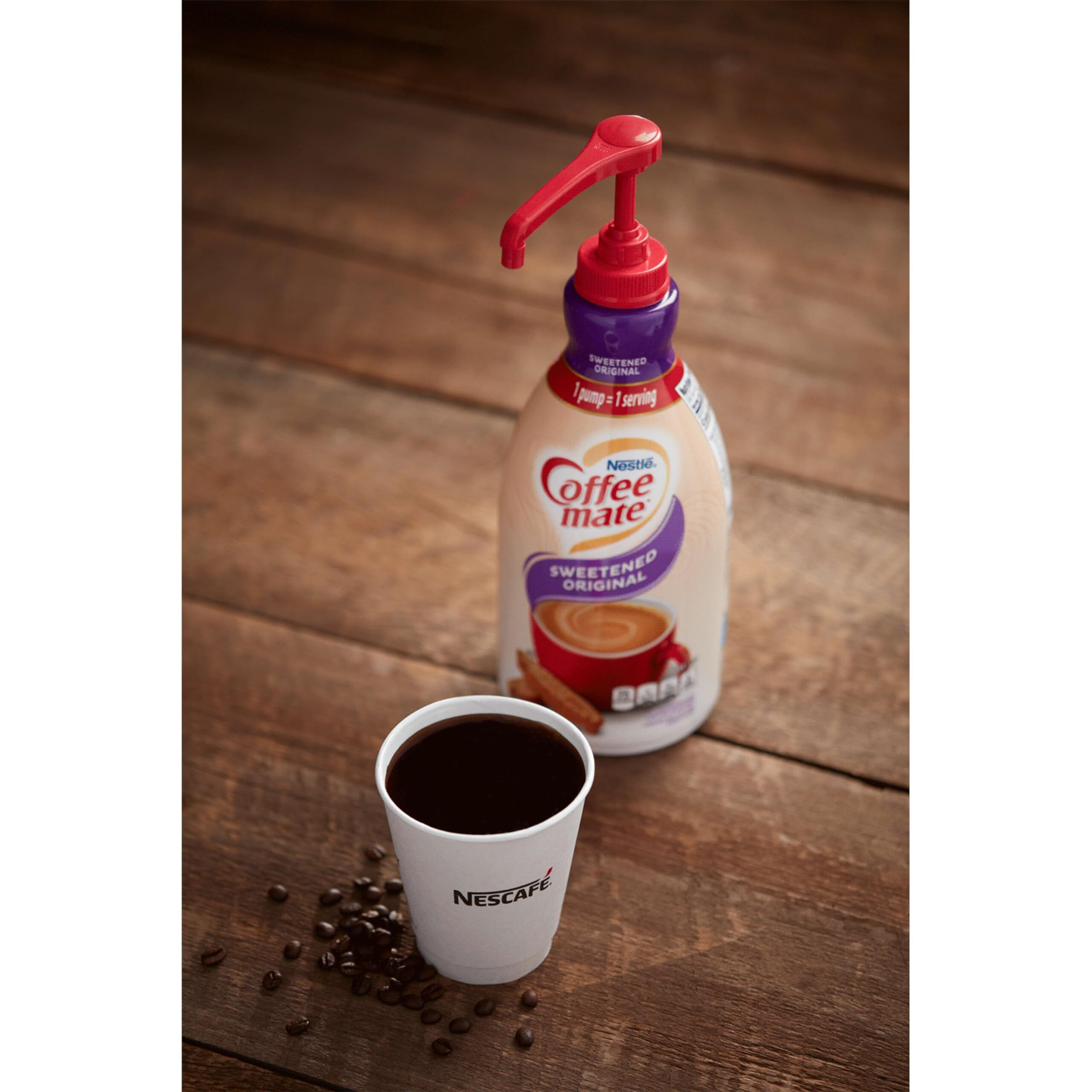 Nestle Coffee Mate Coffee Creamer, Sweetened Original, Concentrated Liquid Pump Bottle, Non Dairy, No Refrigeration, 50.7 Oz (Pack Of 2)