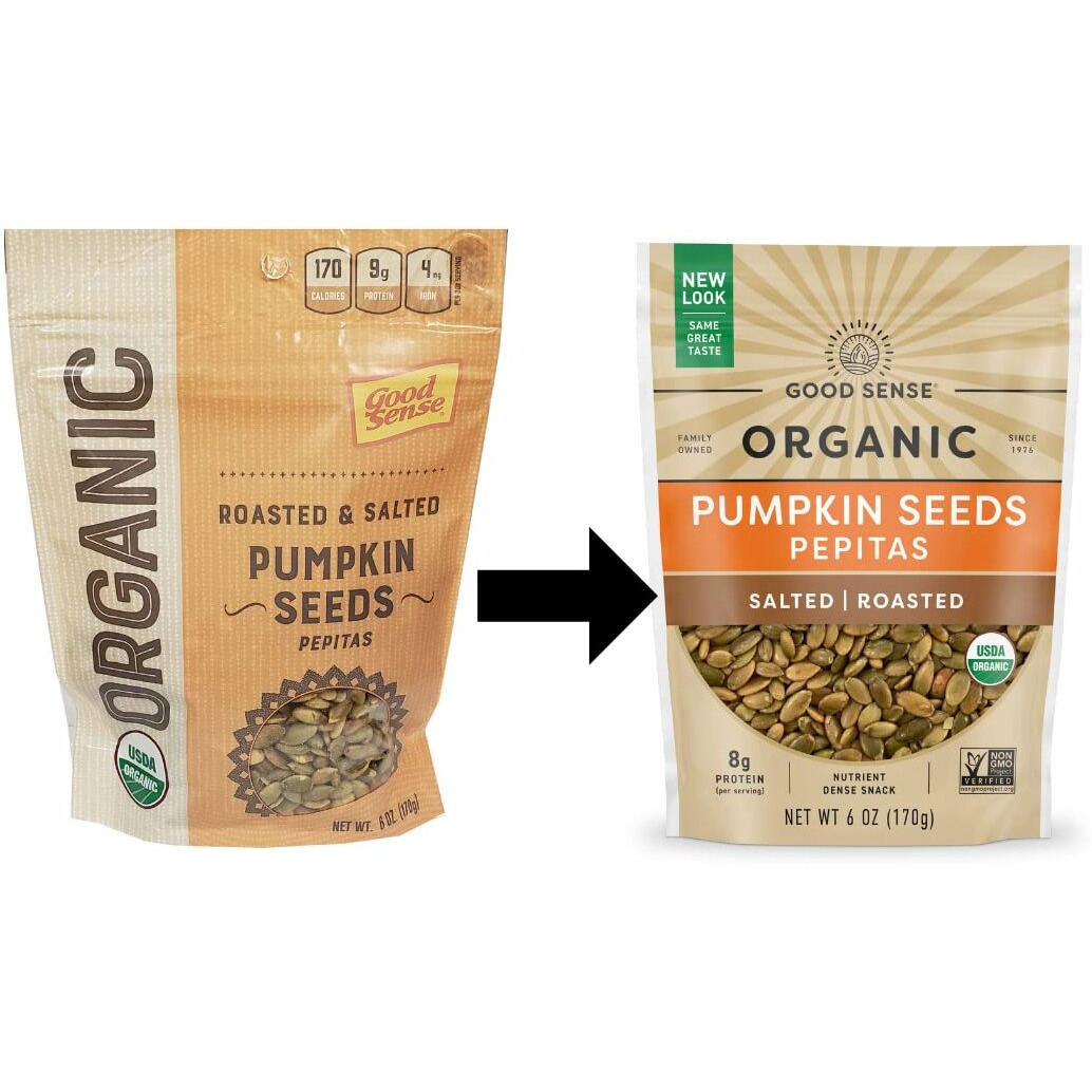 Good Sense Roasted & Salted Organic Pumpkin Seeds (Pepitas), Non-Gmo & All Natural, 6 Ounce Resealable Bag