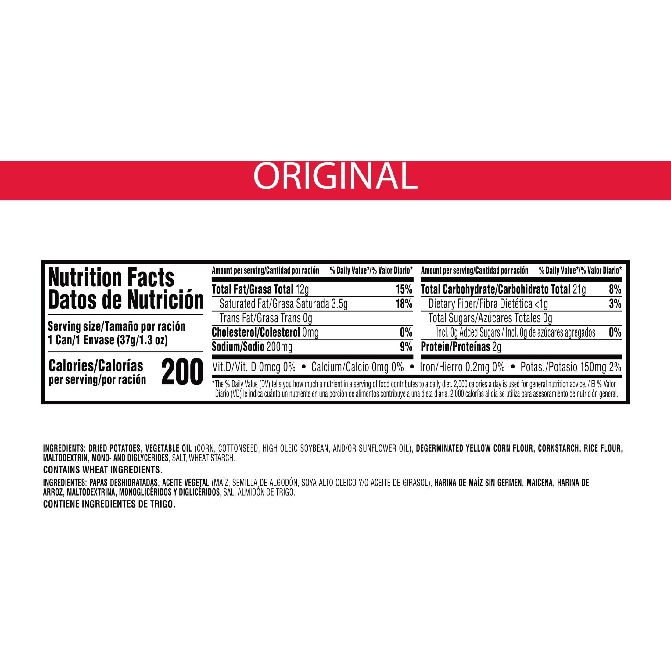 Pringles Potato Crisps Chips, Original, 1.3Oz (12 Count)