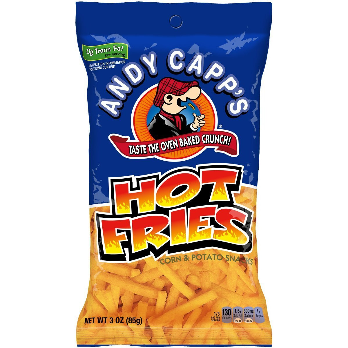 Andy Capp's Hot Fries Snacks, 3 Oz, (Pack Of 12)