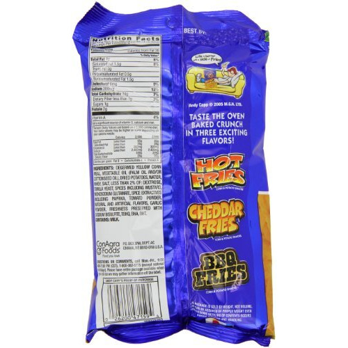 Andy Capp's Hot Fries Snacks, 3 Oz, (Pack Of 12)
