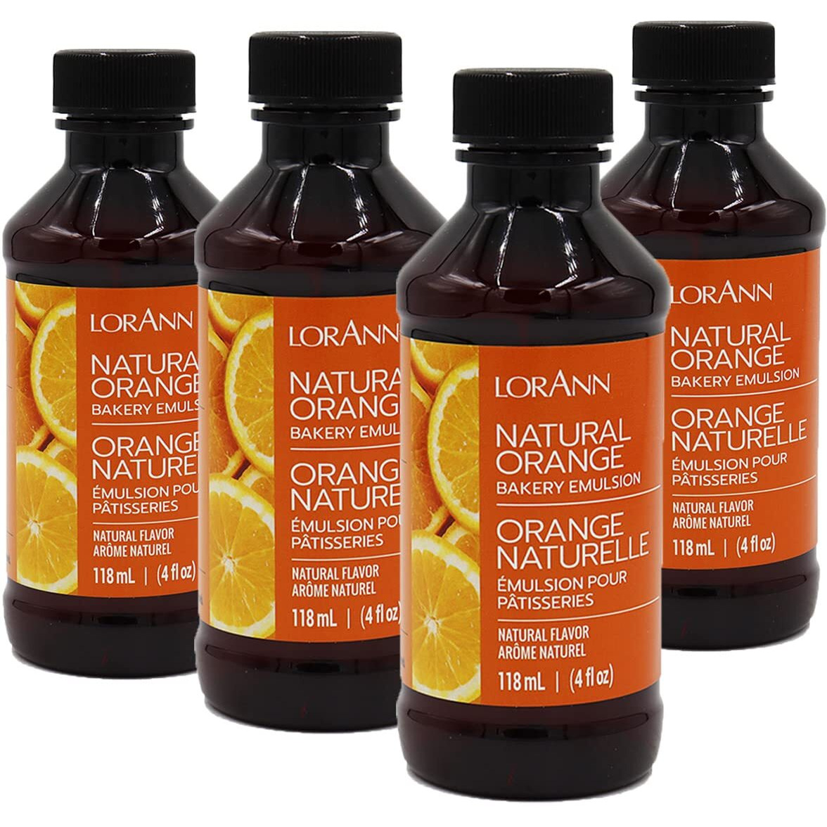 Lorann Orange Bakery Emulsion, 4 Ounce Bottle - 4 Pack