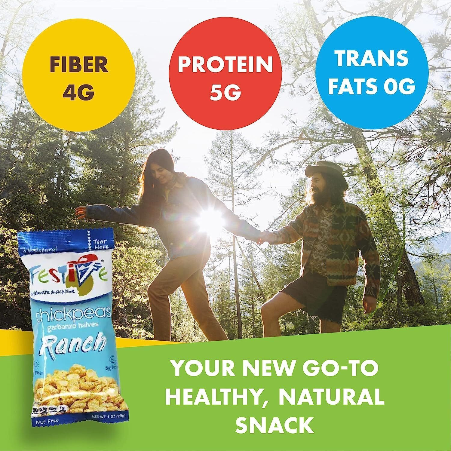 Feel Festive Roasted Chickpeas Variety Snack Pack - Crunchy Balanced Macro Nut Free Healthy Garbanzo Beans - Non-Gmo Vegan Soy-Free - Convenient 12 Bags