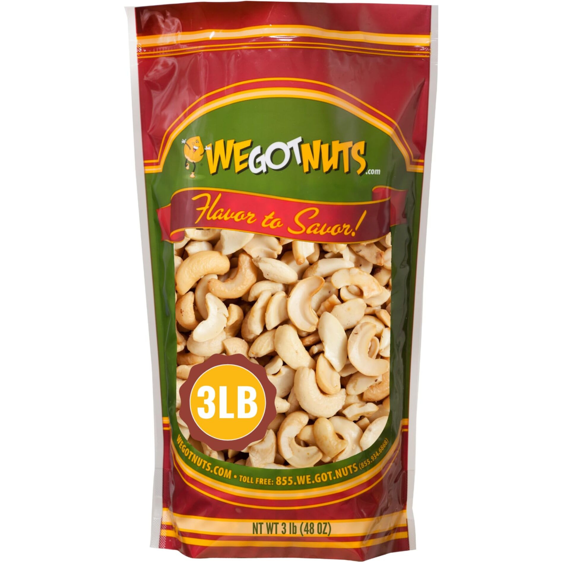 Raw Cashew Pieces By We Got Nuts Unsalted &Unroasted Cashew Halves For Cashew Milk, Cheese &Butter -Delicious &Nutritious Snack, Packed Freshin A Resealable Airtight Bag -3 Pounds