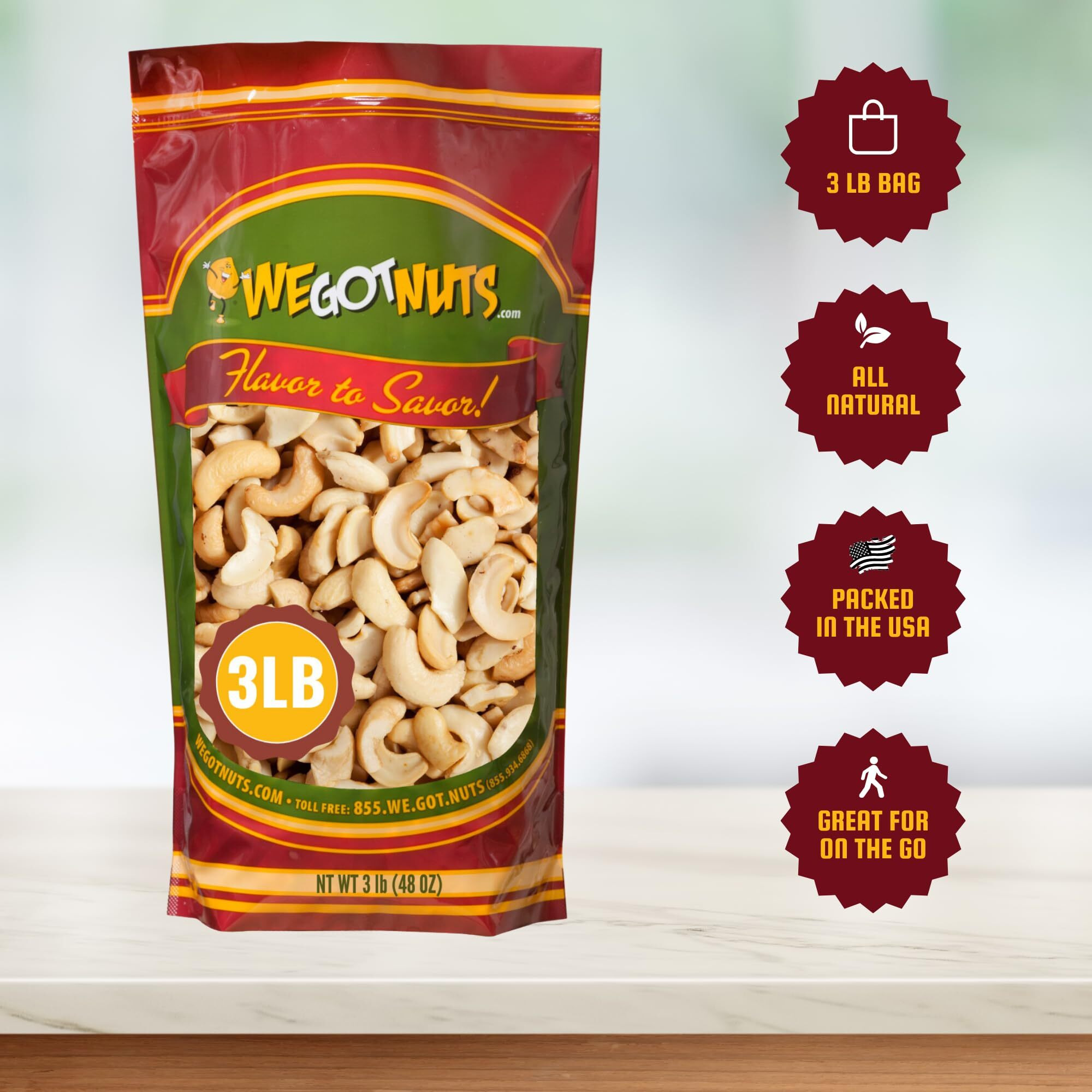 Raw Cashew Pieces By We Got Nuts Unsalted &Unroasted Cashew Halves For Cashew Milk, Cheese &Butter -Delicious &Nutritious Snack, Packed Freshin A Resealable Airtight Bag -3 Pounds