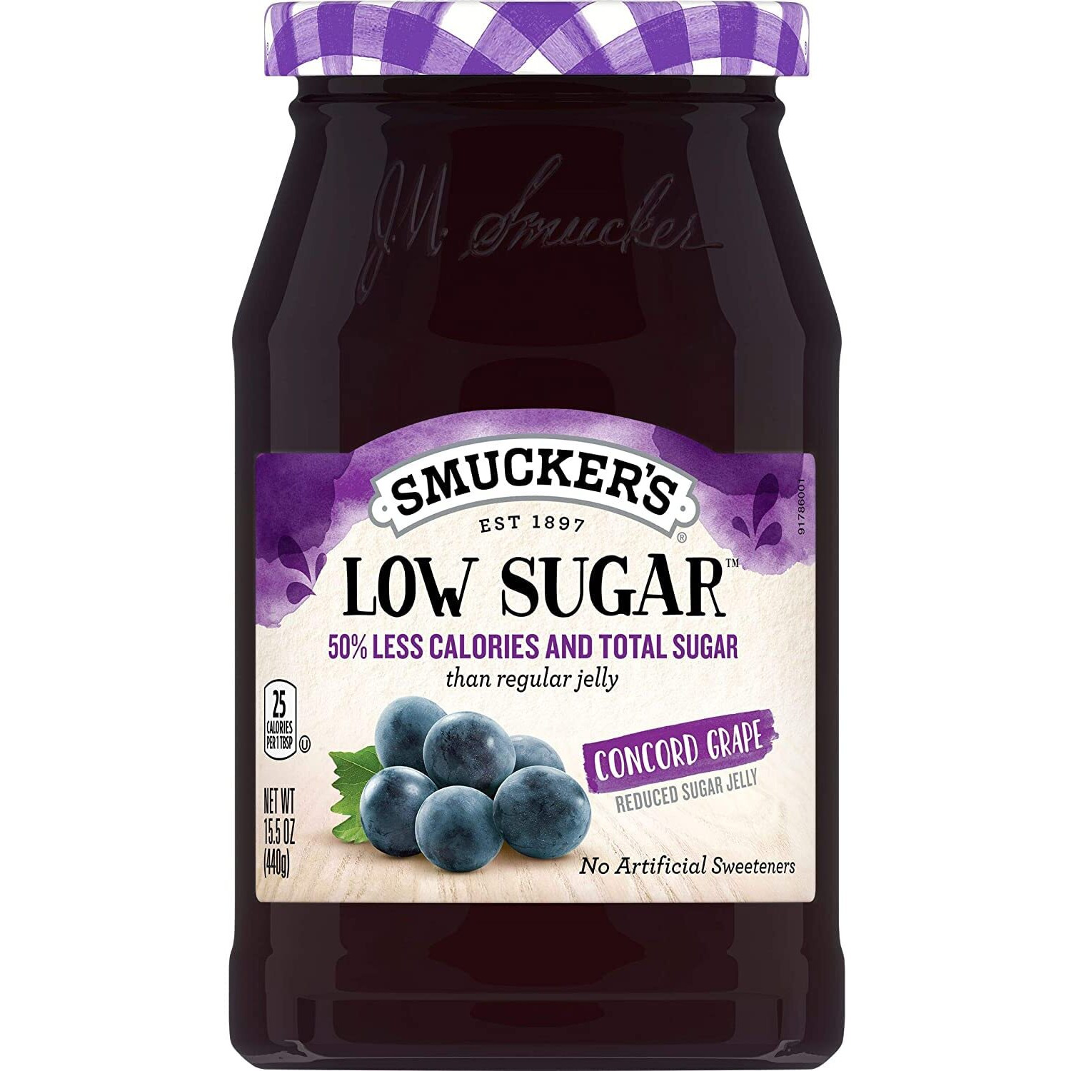 Smucker's Low Sugar Concord Grape Jelly 15.5Oz Jars (Pack Of 3)